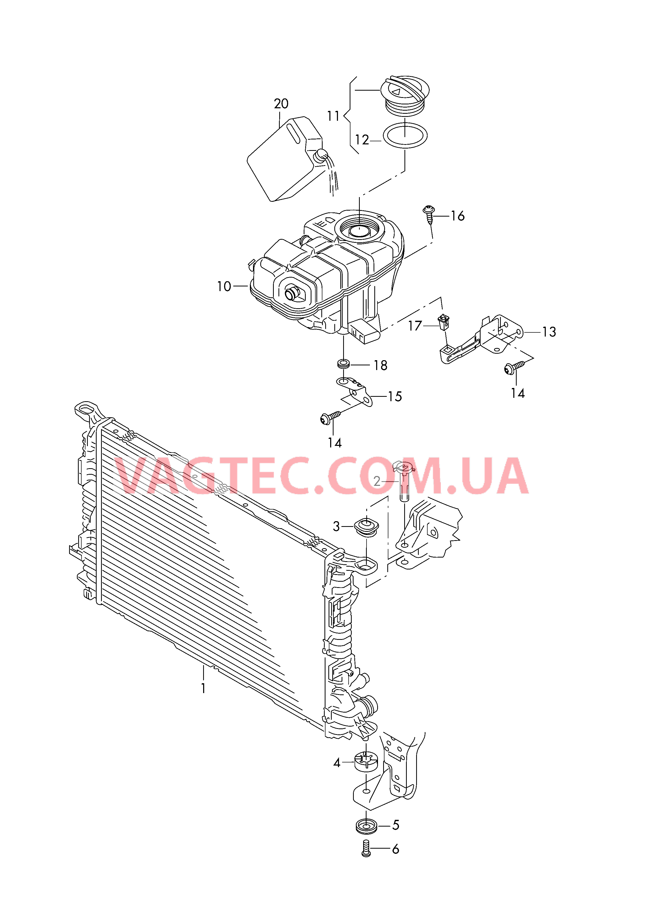 Радиатор охлаждающей жидкости Бачок, компенсационный  для AUDI A6 2018