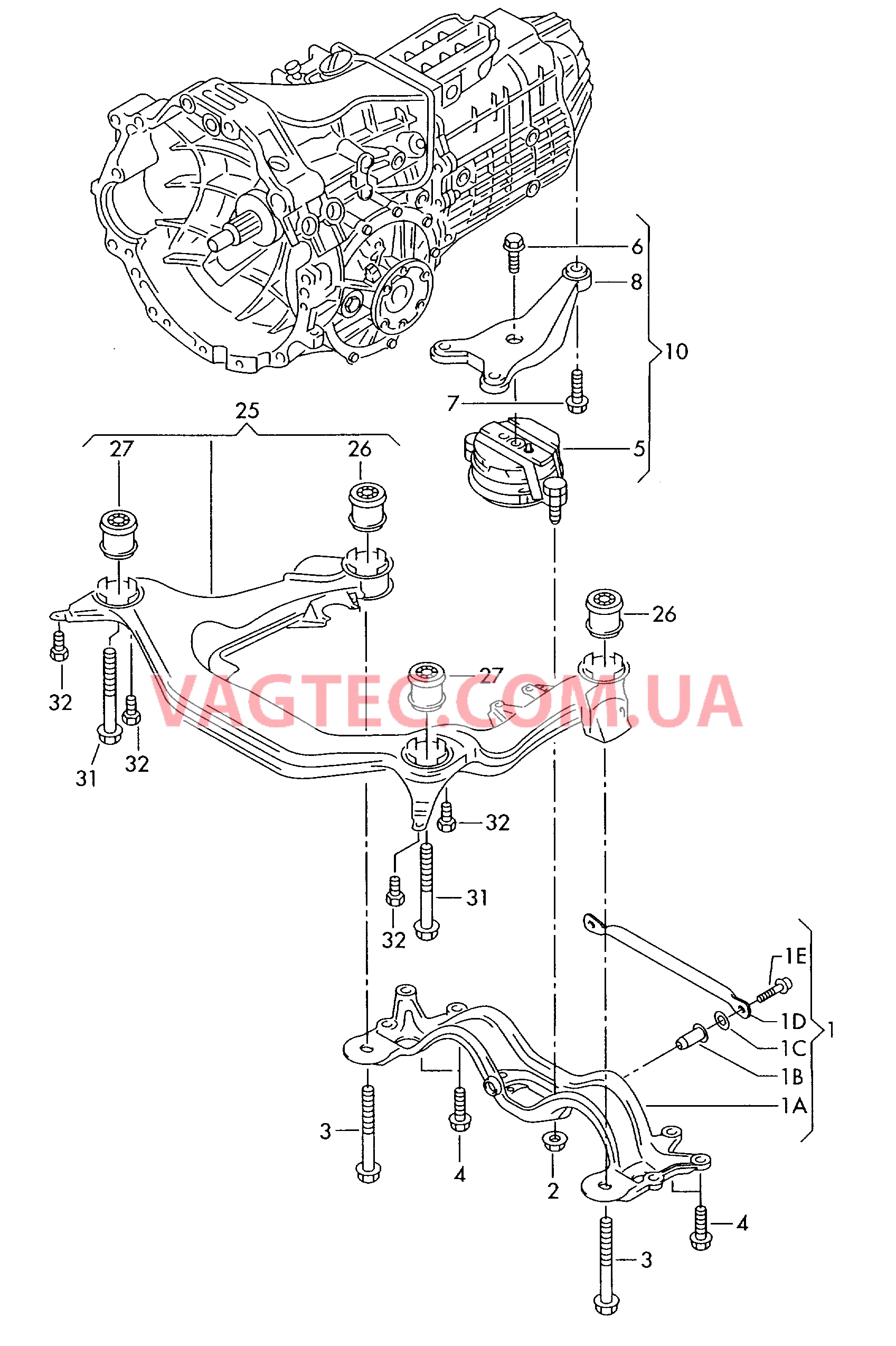 Детали крепежные для КП для механической КП   F             >> 8E-3-500 000* для AUDI A4 2002