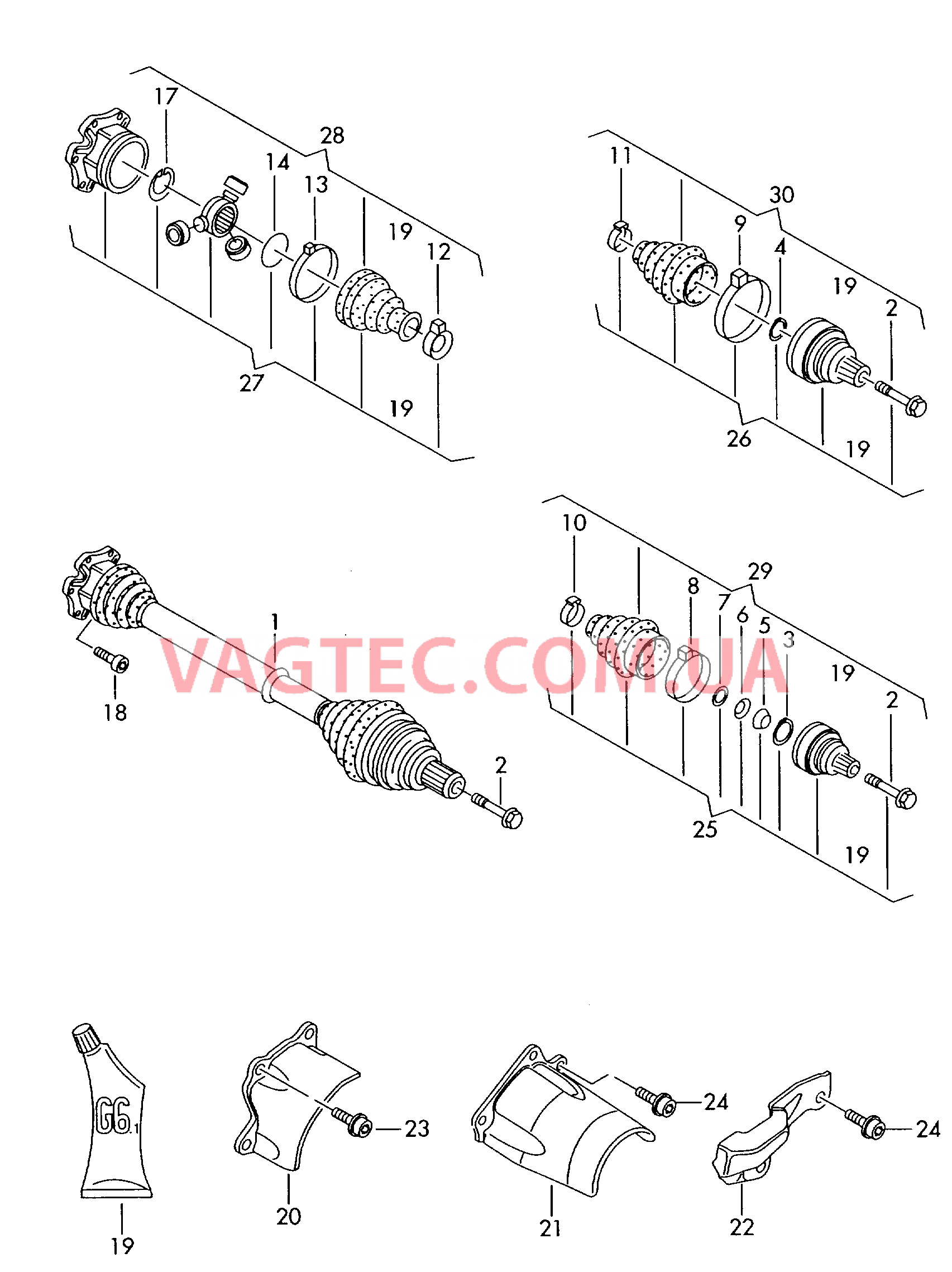 Приводной вал для механической КП   F 8E-2-120 001>>* для AUDI A4Q 2004