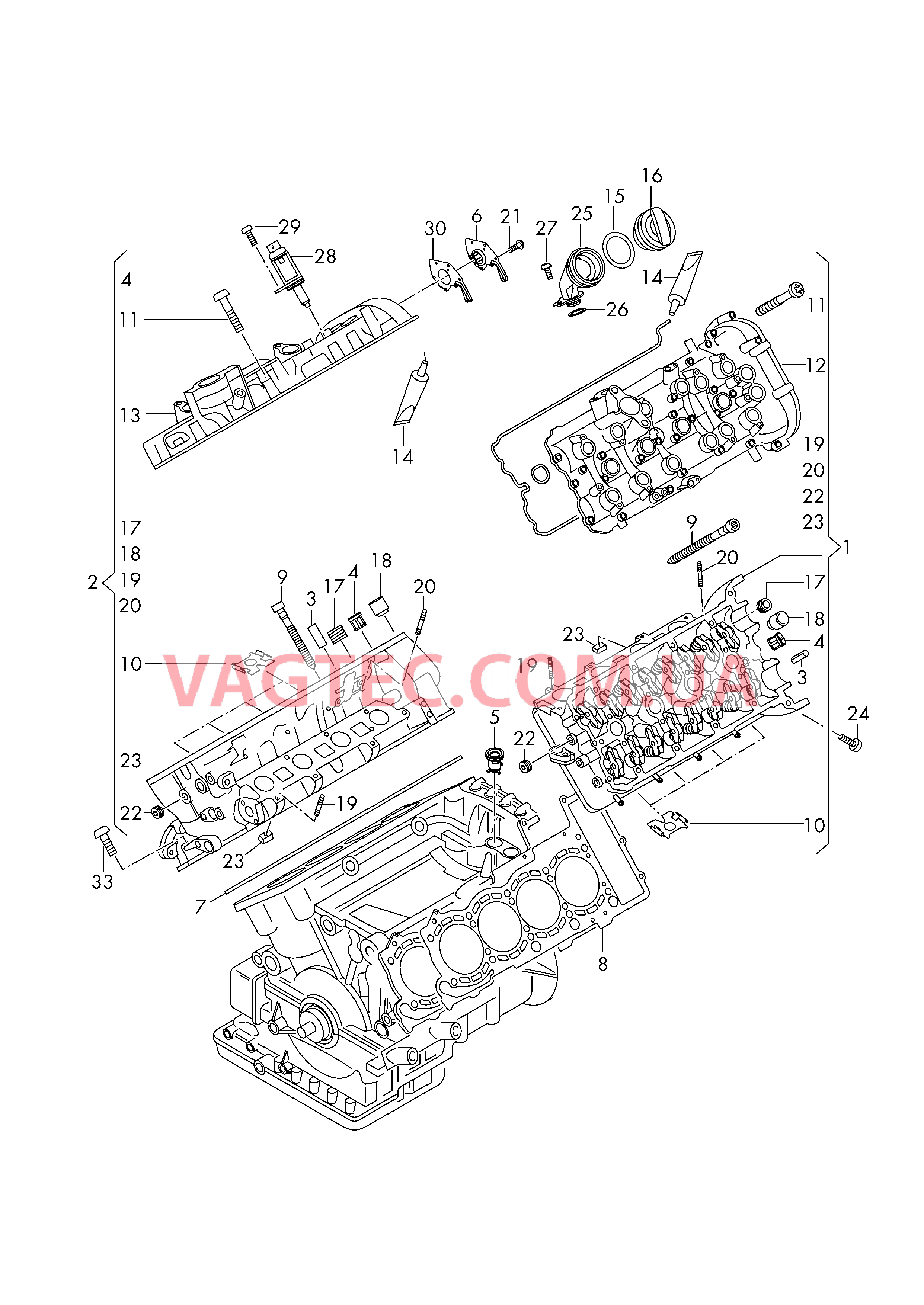 Головка блока цилиндров Крышка ГБЦ  для AUDI A8 2011