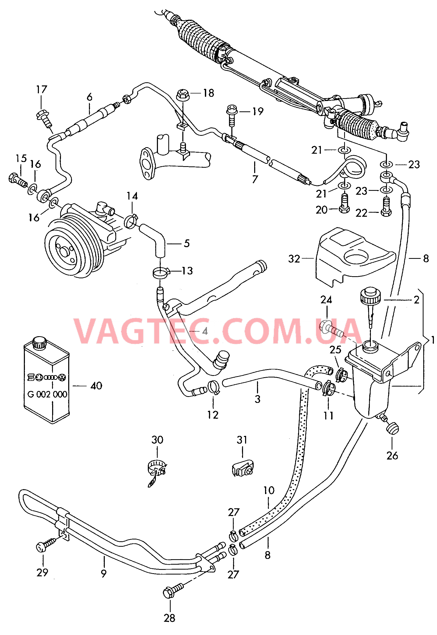 Масляный бачок с соединительными деталями, шлангами  для AUDI A4 2001-1
