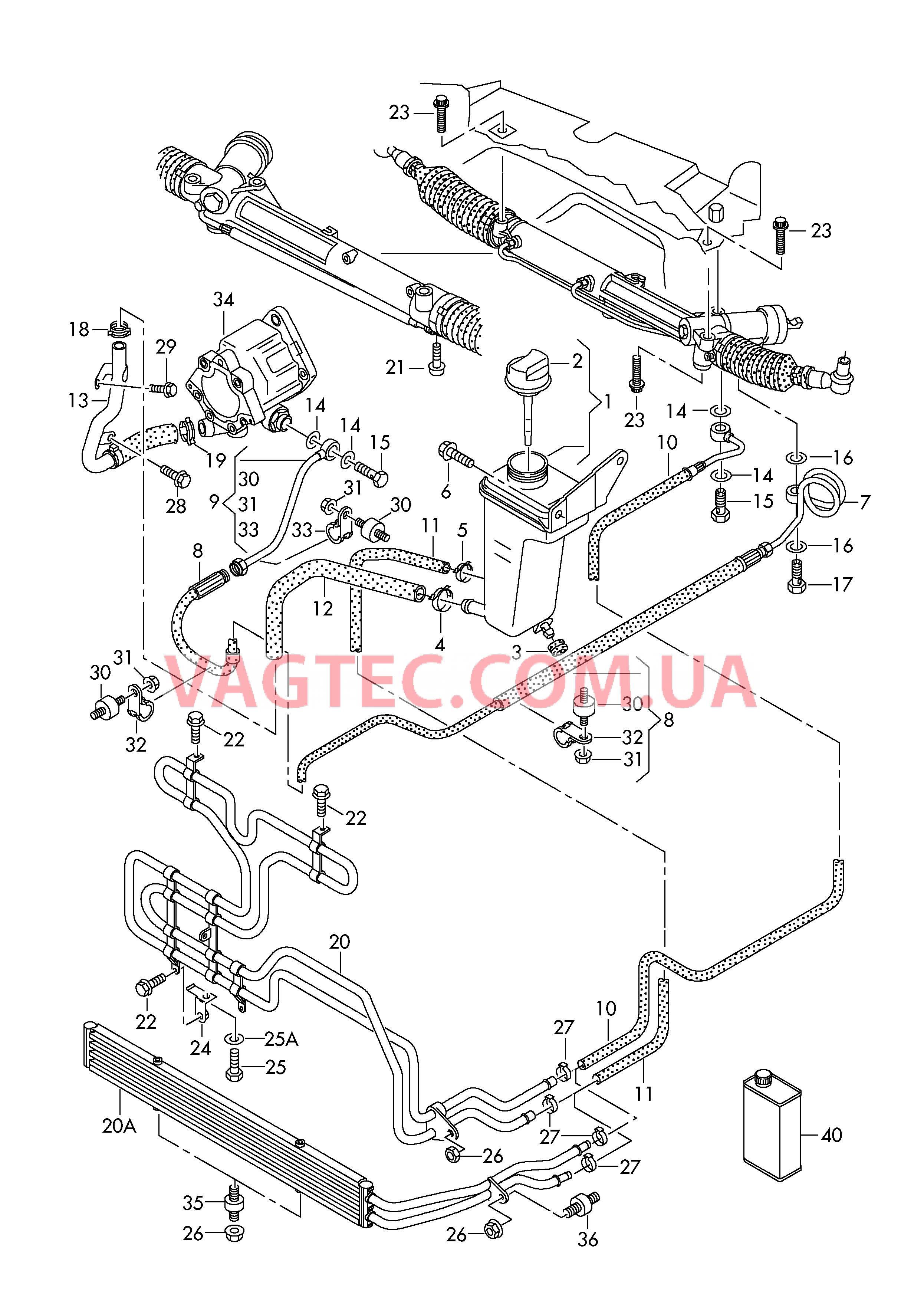 Масляный бачок с соединительными деталями, шлангами  для AUDI A4Q 2008