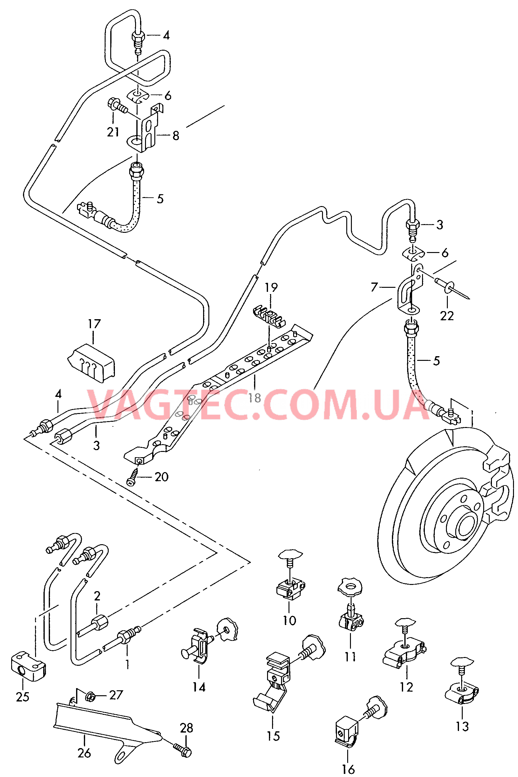 Тормозная трубка Тормозной шланг  для AUDI A4 2005-1