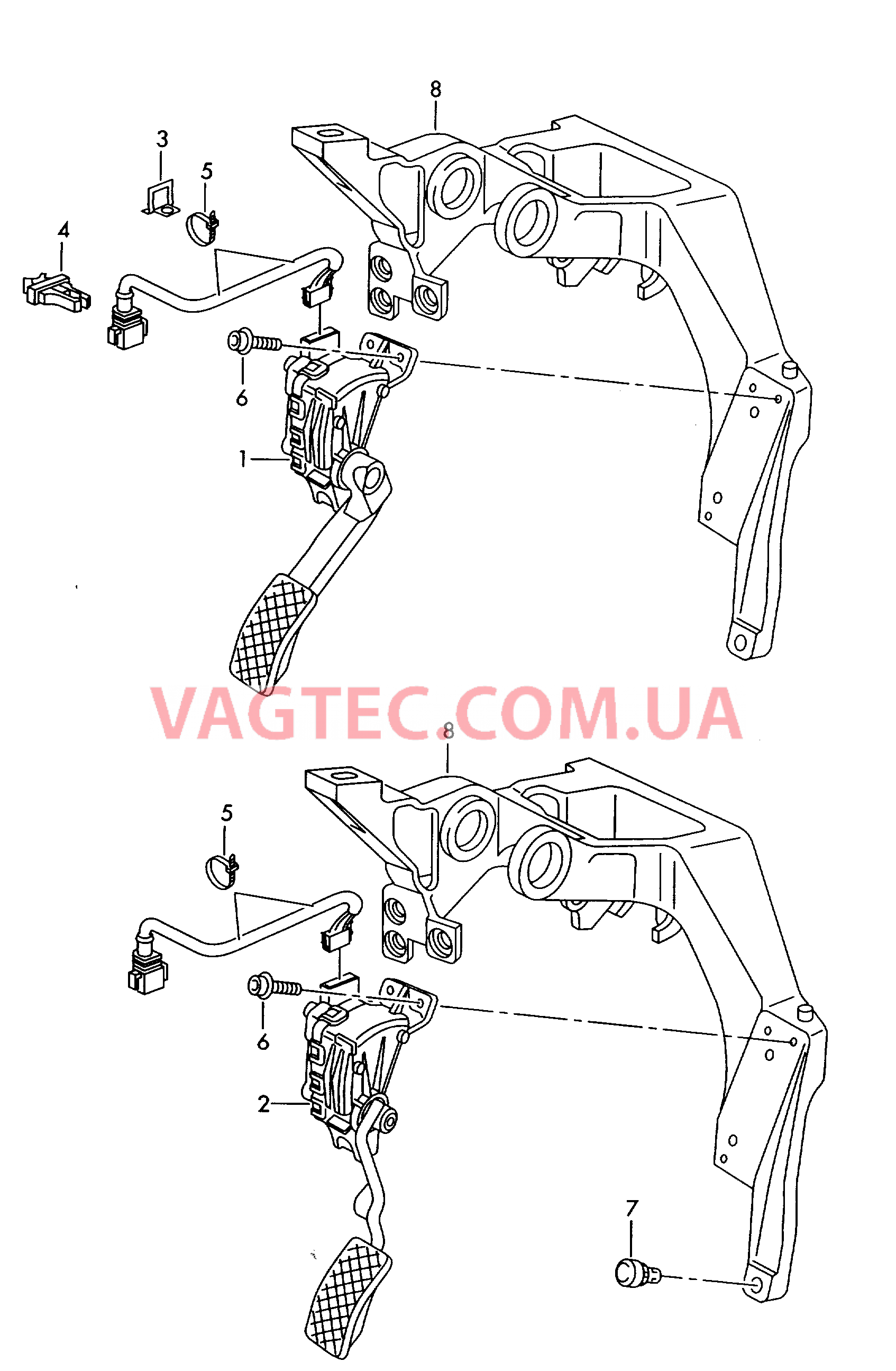Педаль акселератора с электронным модулем  для AUDI A6AR 2005