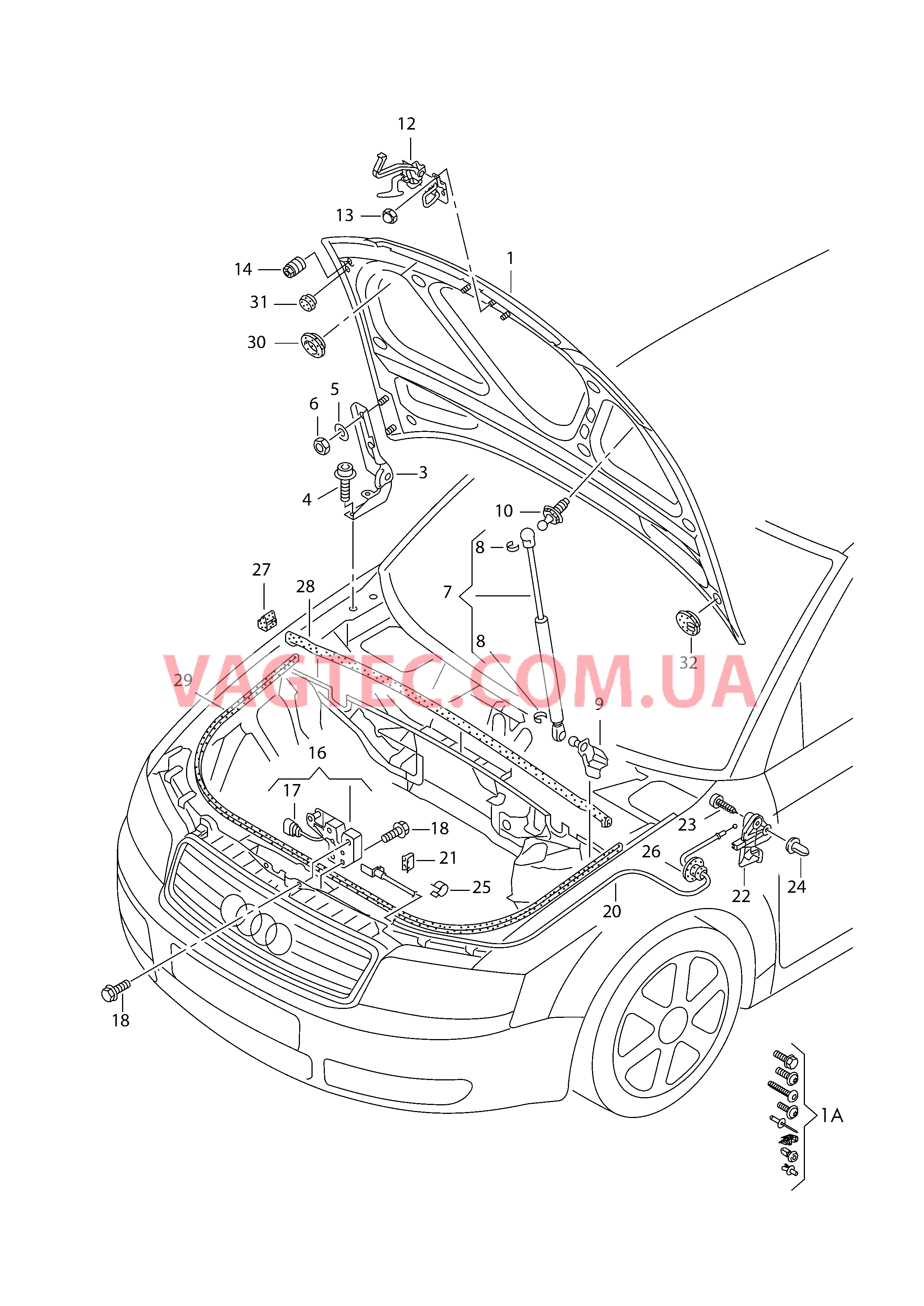 Крышка  F             >> 8Р-5A200 000 F             >> 8Р-5B050 000 для AUDI A3 2005