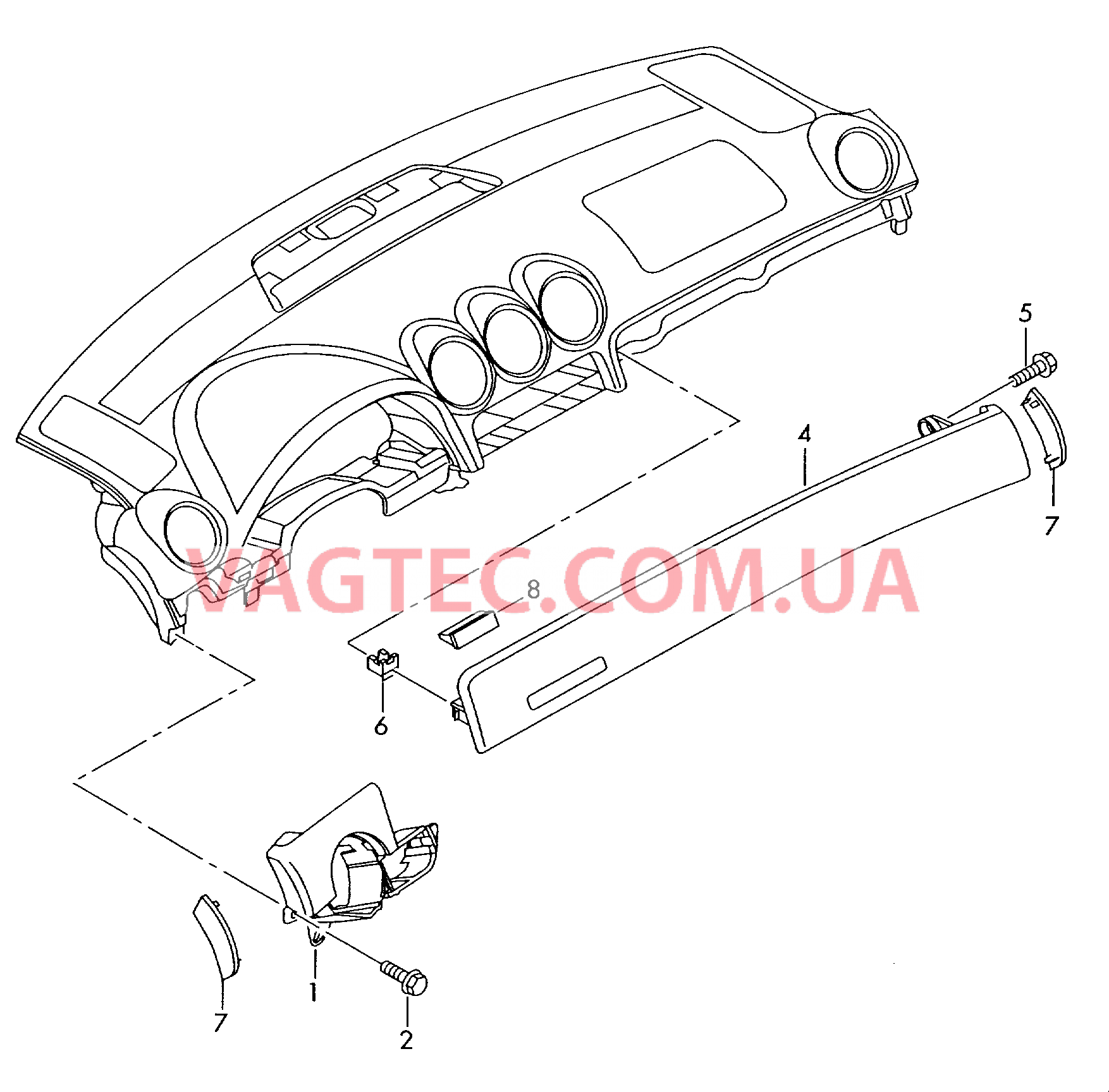 Накладка Панель приборов  для AUDI RS4C 2009