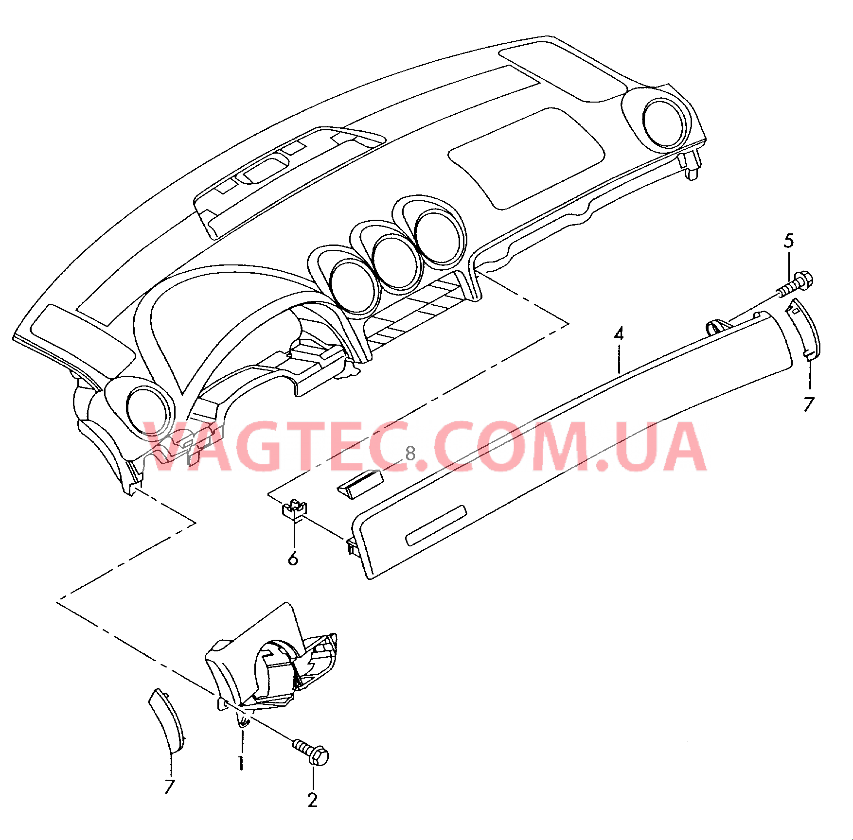 Накладка Панель приборов  для AUDI RS4C 2008