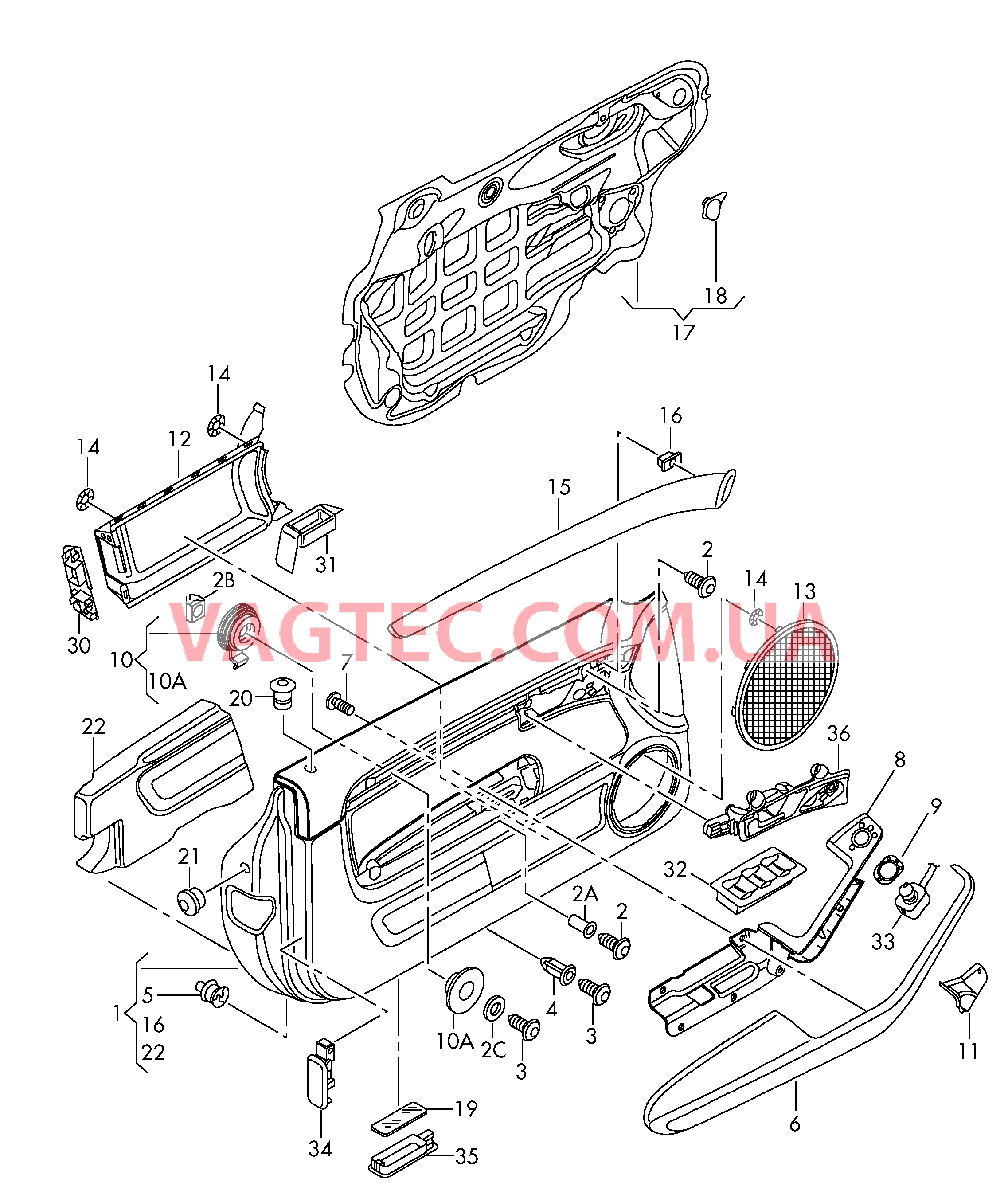 Обивка двери  для AUDI RS4C 2007