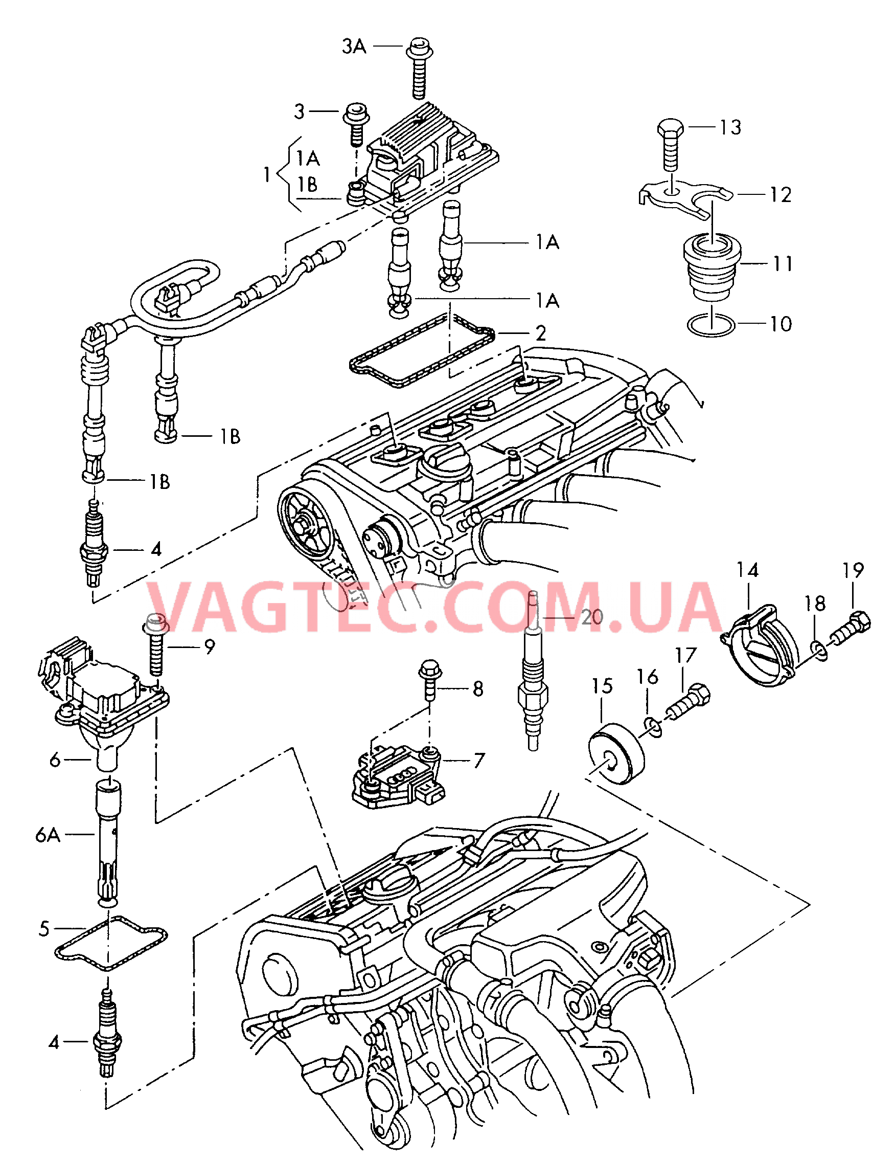 Катушка зажигания Cвеча зажигания Датчик Холла Cвеча накаливания  для AUDI A6 2005