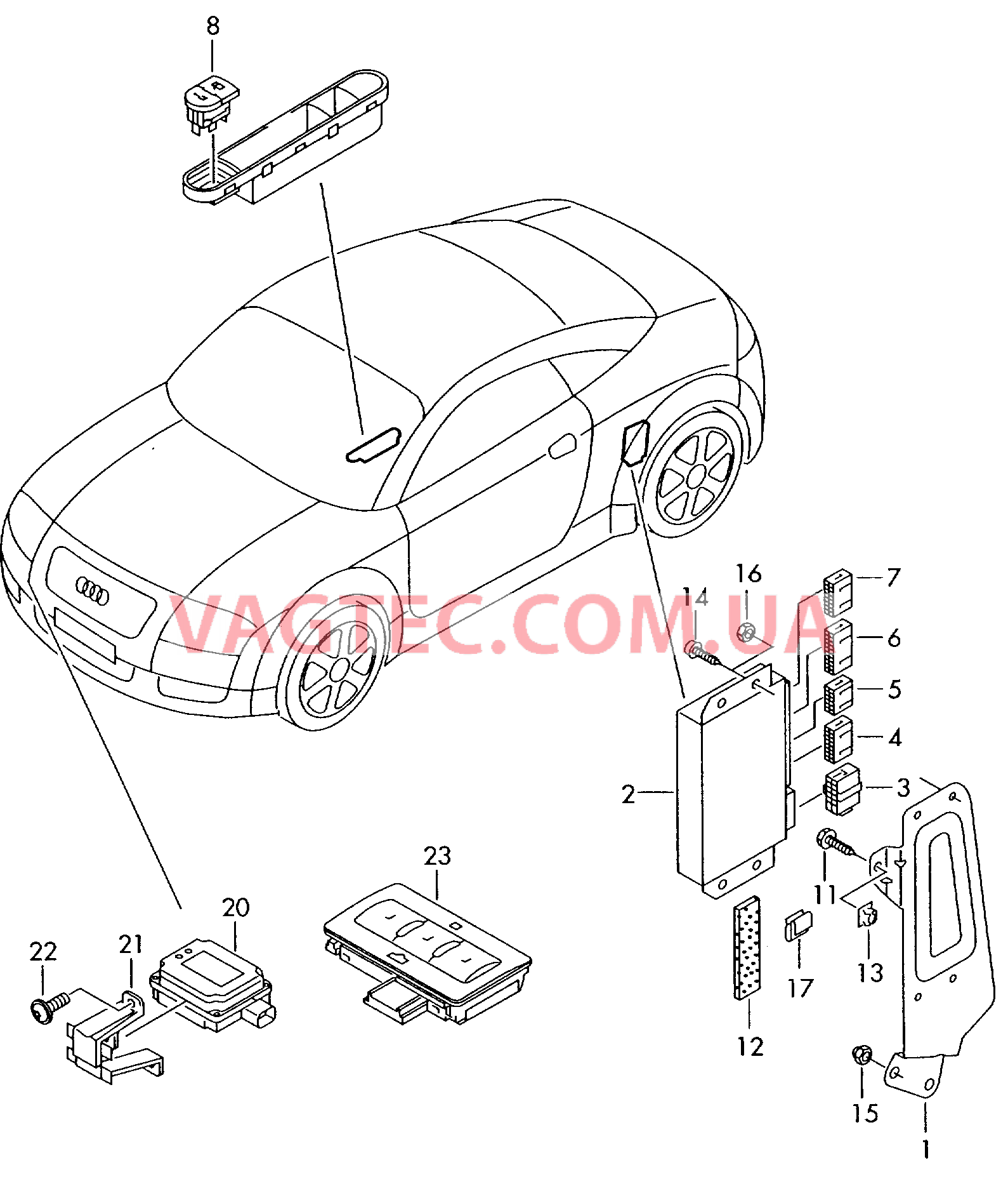 Блок управления систем комфорта  для AUDI TT 2005