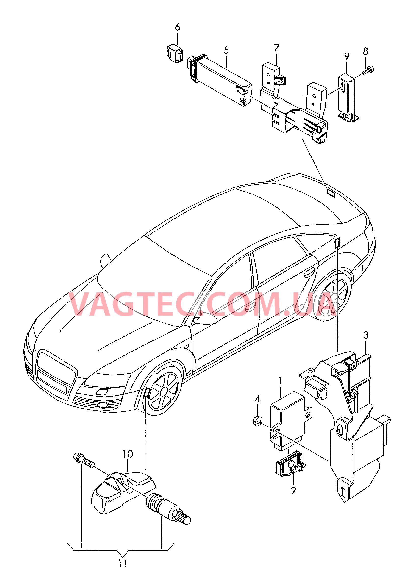 Cист. контр.давл.возд. в шинах  для AUDI A4 2004