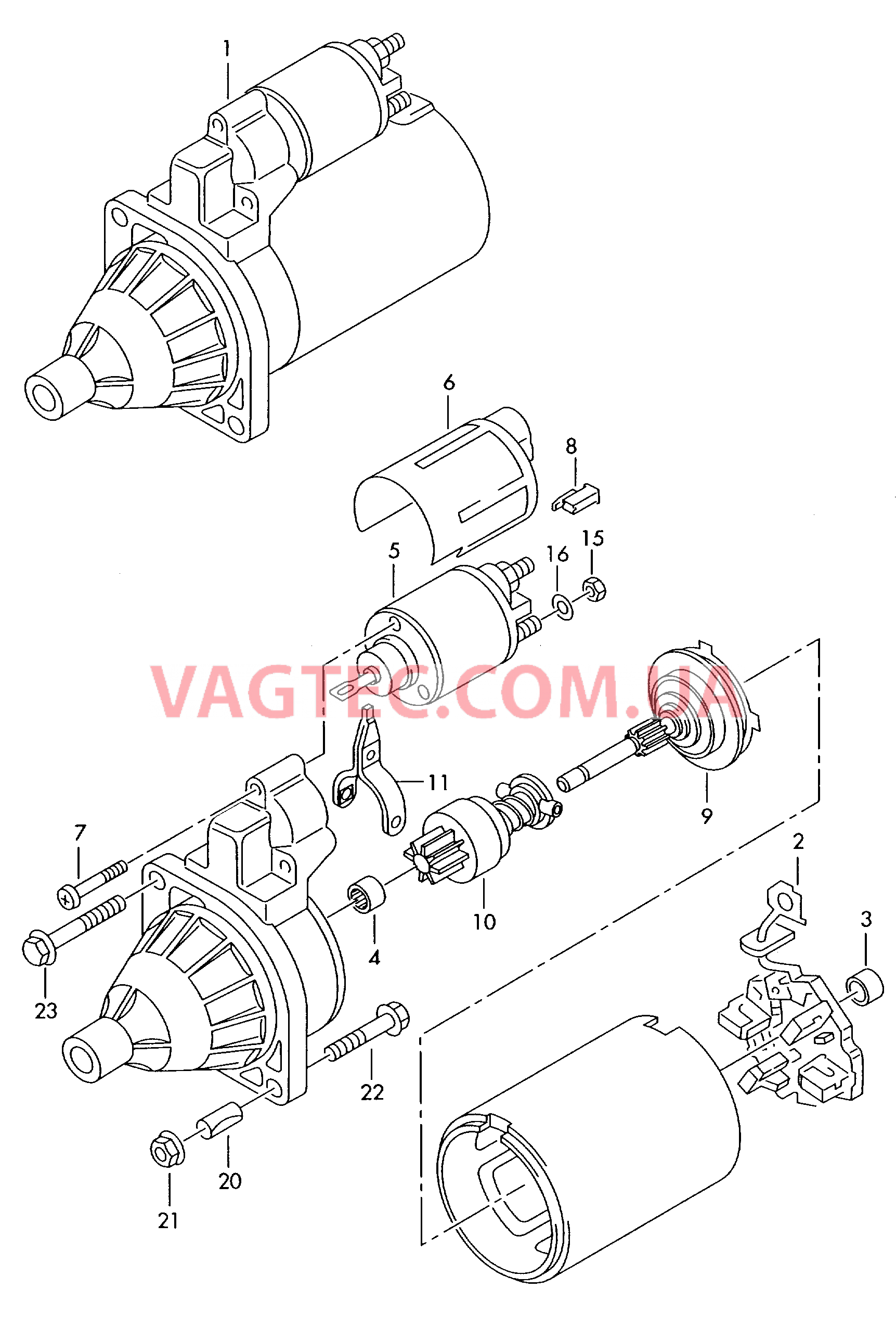 Cтартер и детали не в сборе  для AUDI A6Q 2001