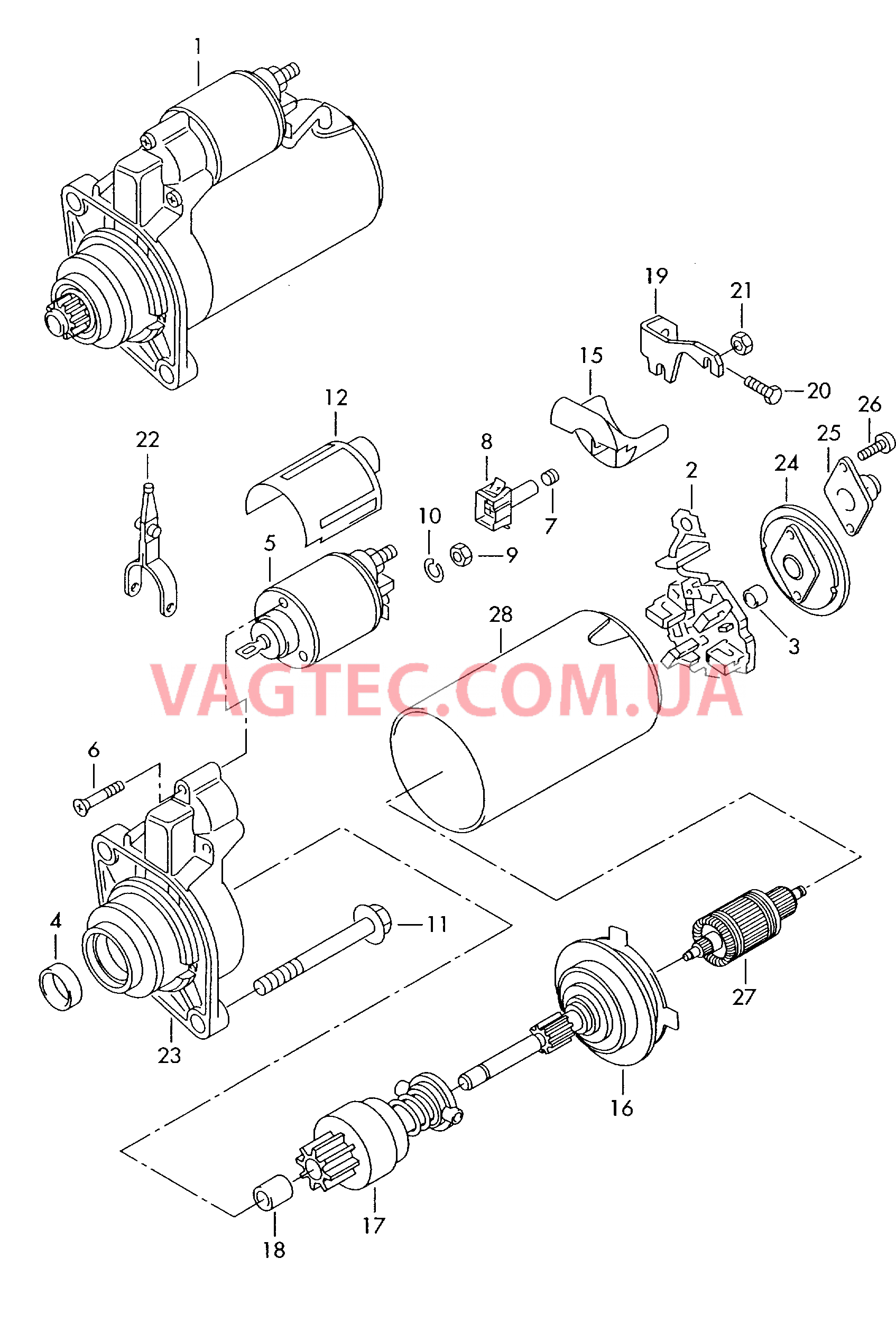 Cтартер и детали не в сборе  для AUDI A6 2002