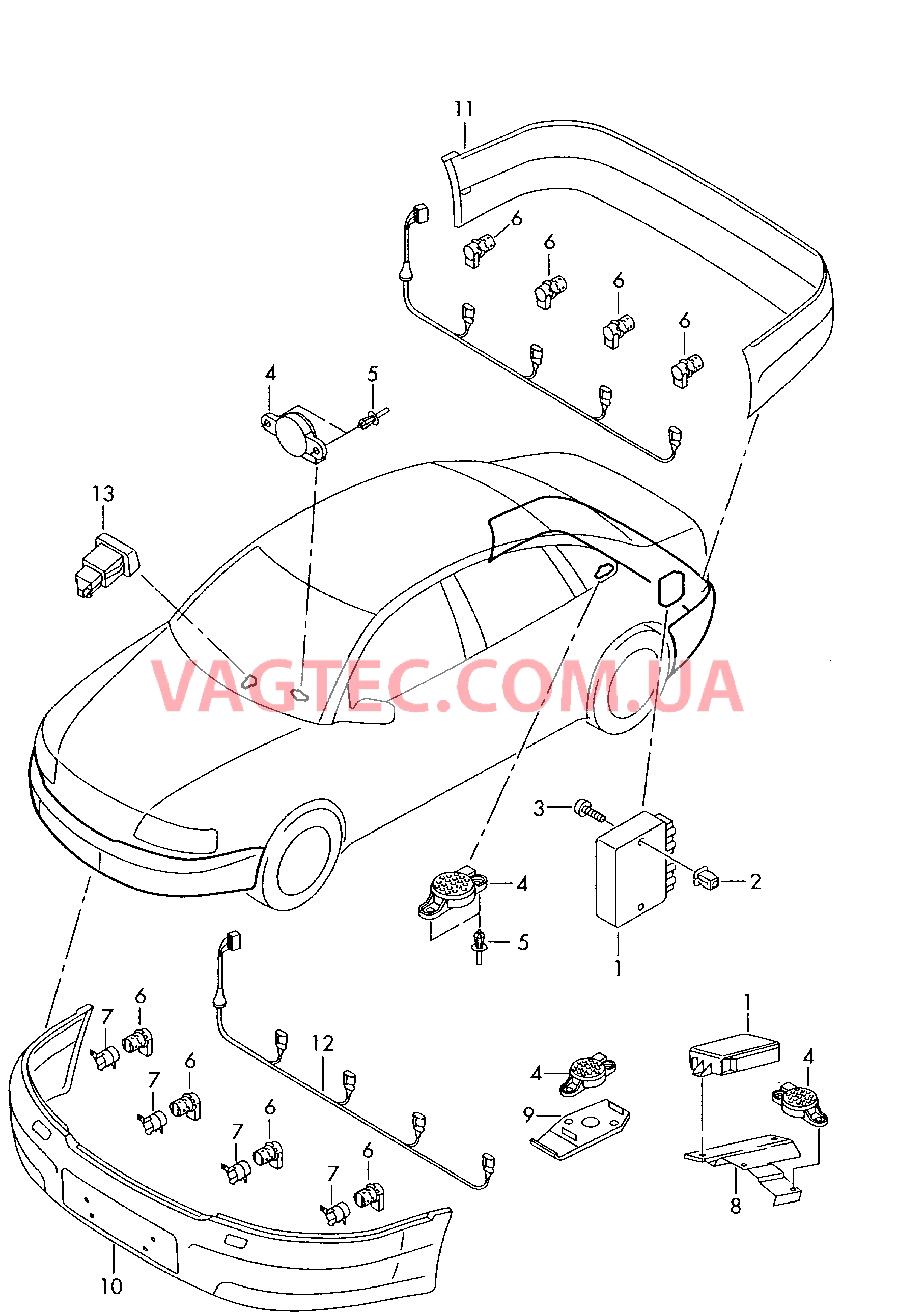 Парковочный ассистент  РDM 8E0 971 BLATT 602,550,404 для AUDI RS4 2006