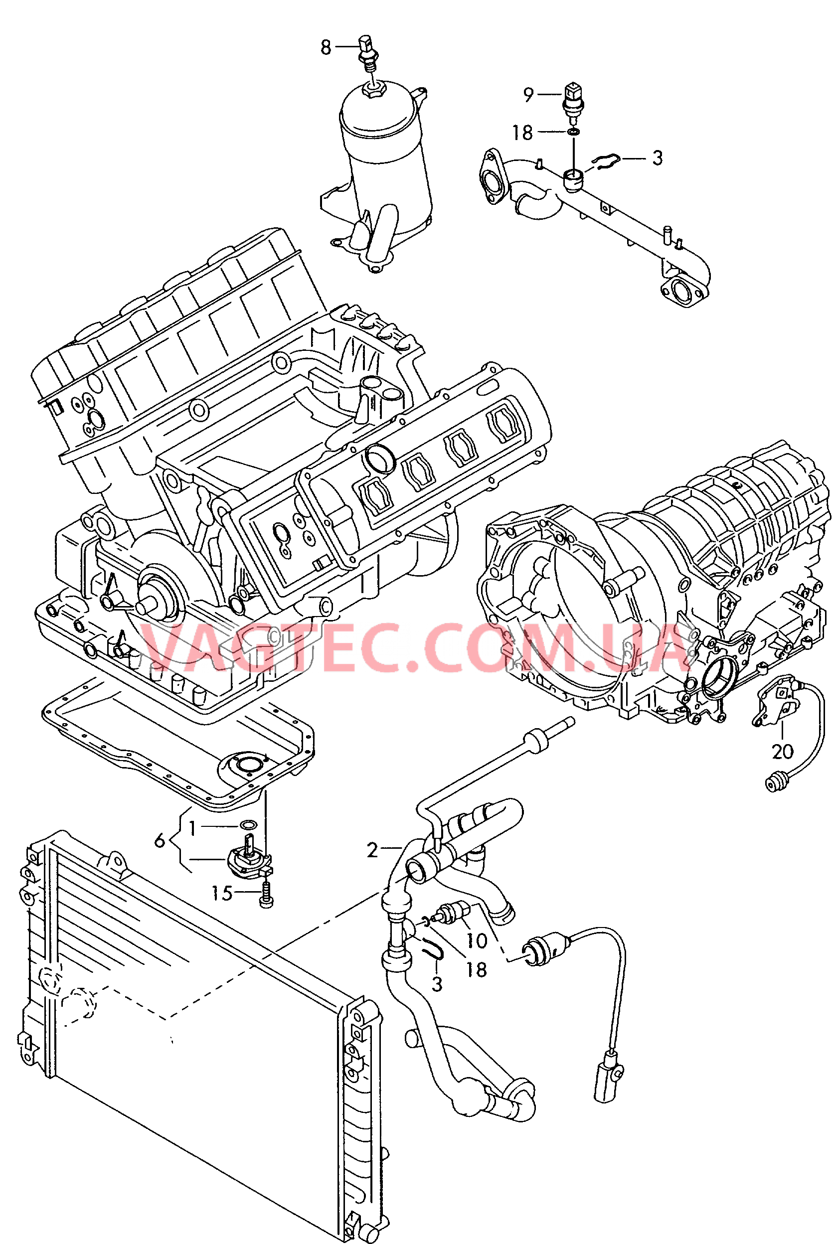 Выключатель и датчик на двигателе и коробке передач  для AUDI A5 2010