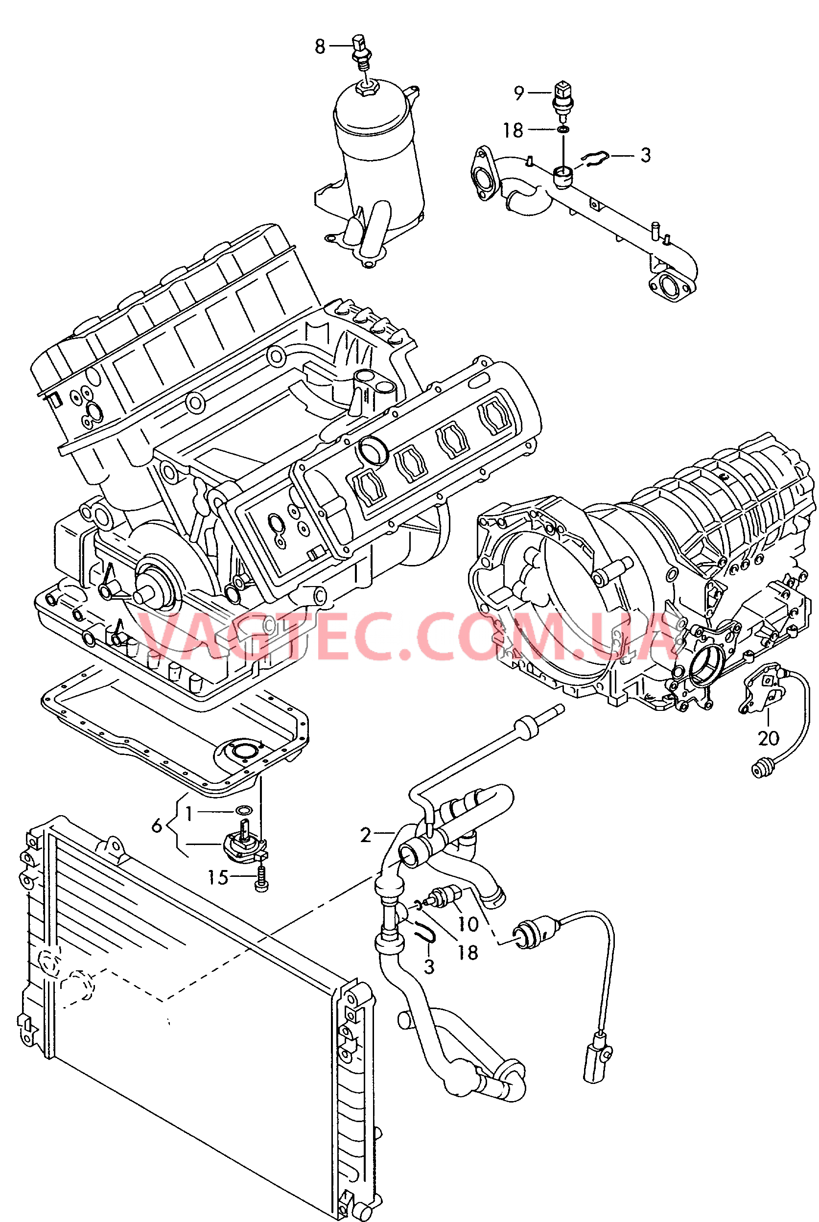 Выключатель и датчик на двигателе и коробке передач  для AUDI A4 2006