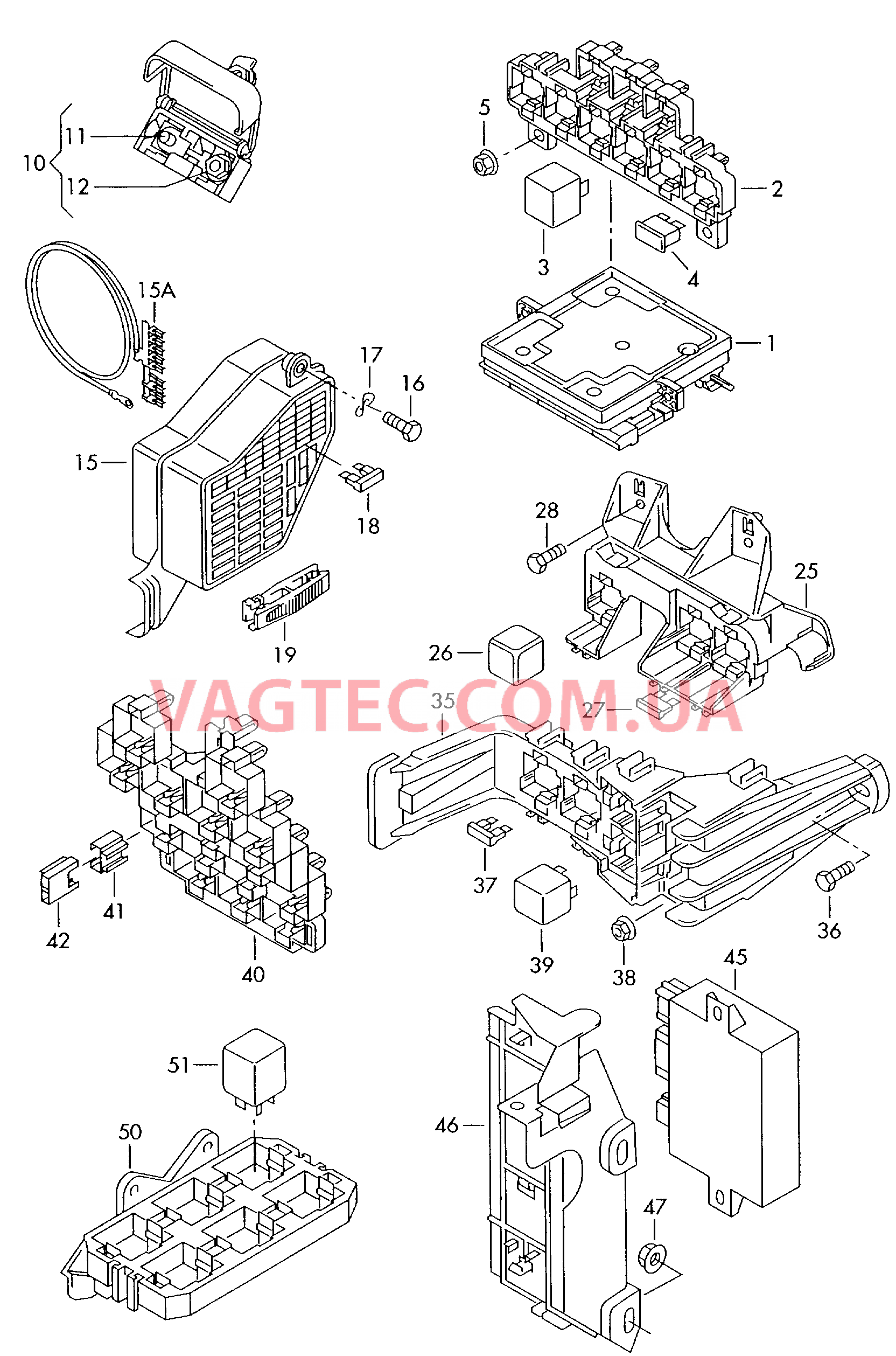 Силовой модуль бортовой сети Колодка реле и реле Конт. колодка плавк. предохр. Коробка главн. предохранителя БУ распознавания прицепа .  для SEAT Exeo 2014