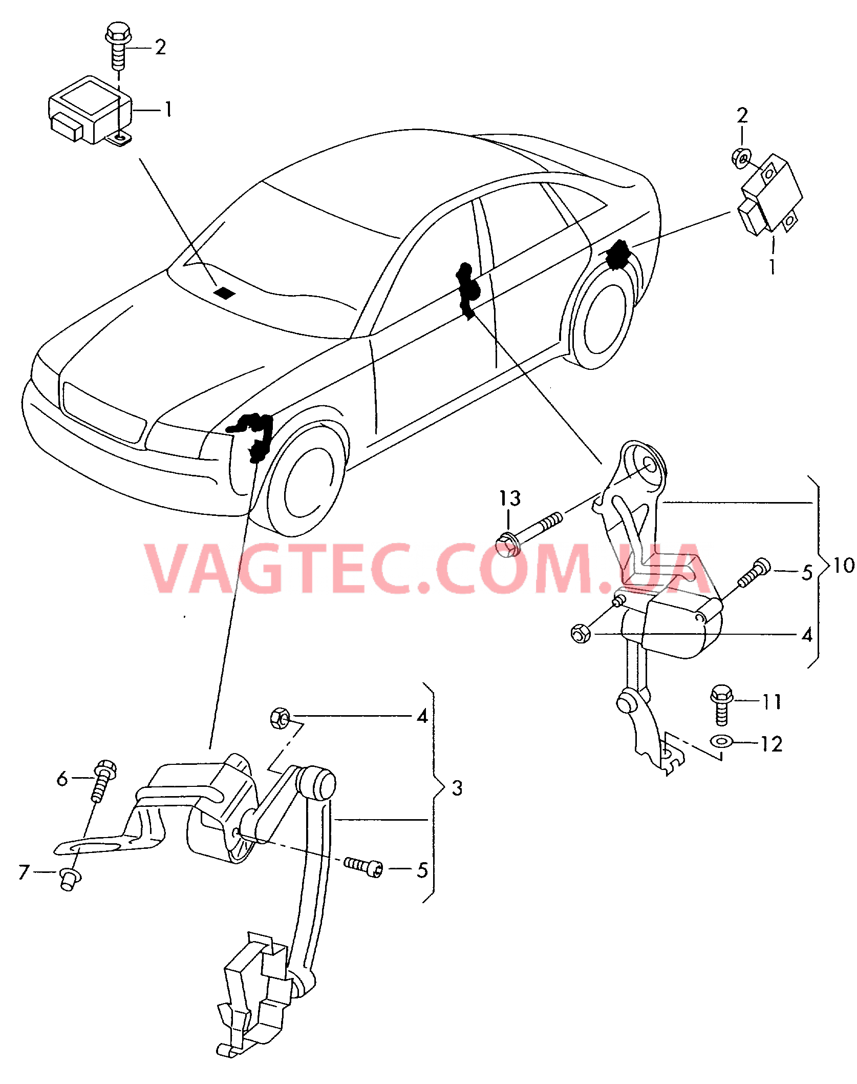 БУ автоматического корректора фар  Регулятор угла наклона фар для а/м с автоматическим корректором фар  для AUDI A4Q 2005-1