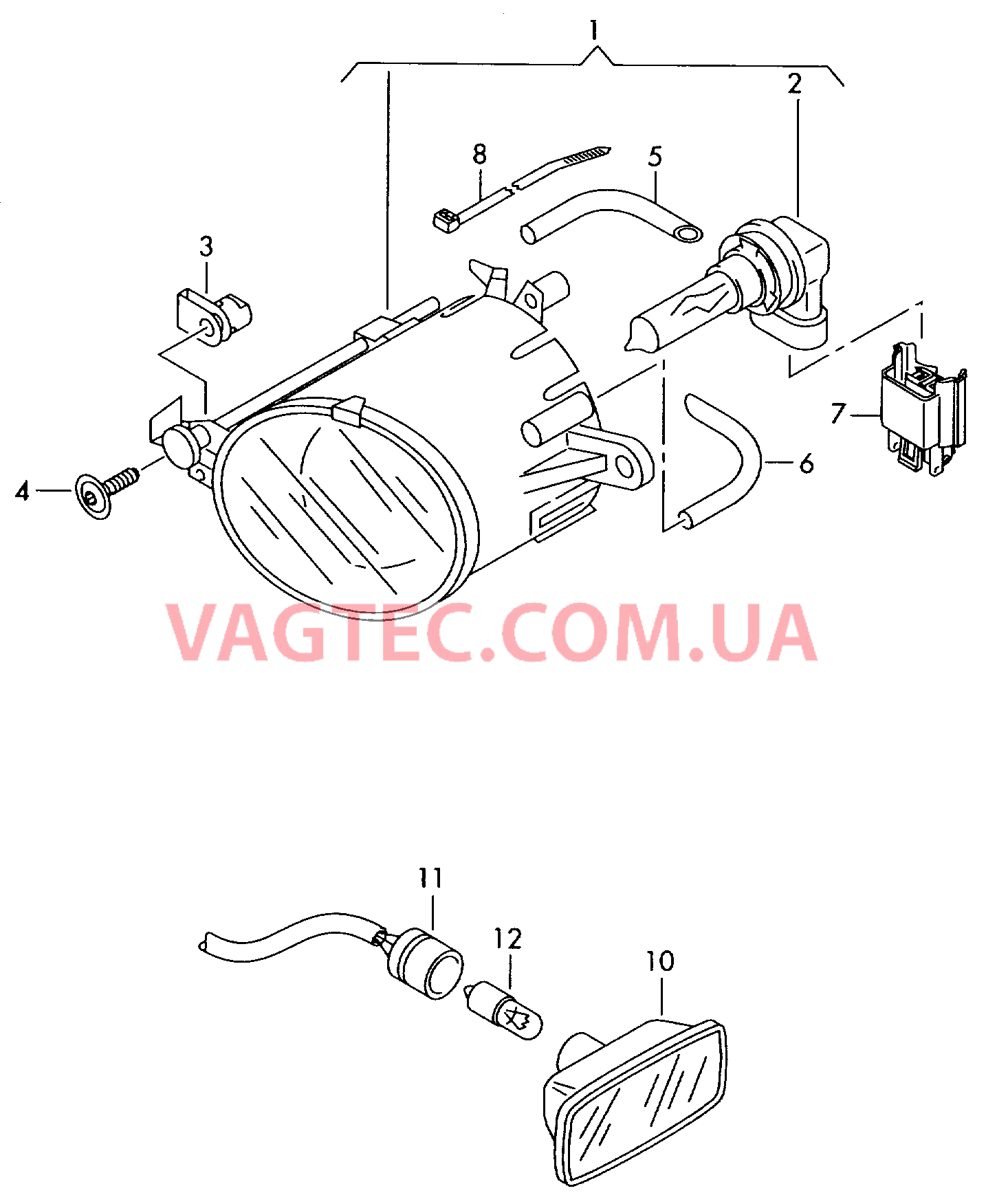 Галоген. противотуманная фара Фонарь указателя поворота  для AUDI A4 2004