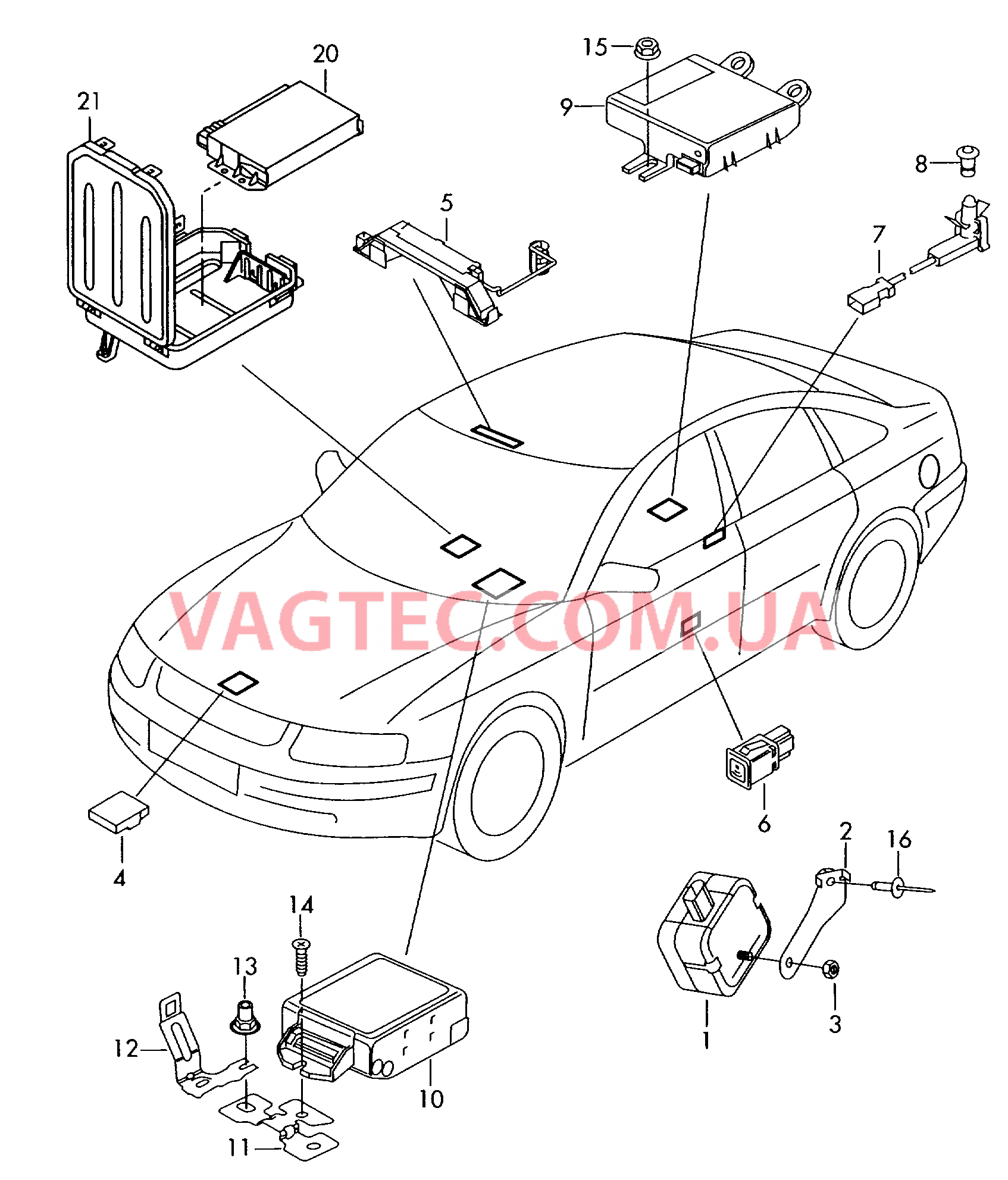 Противоугонная система  для AUDI A4Q 2004