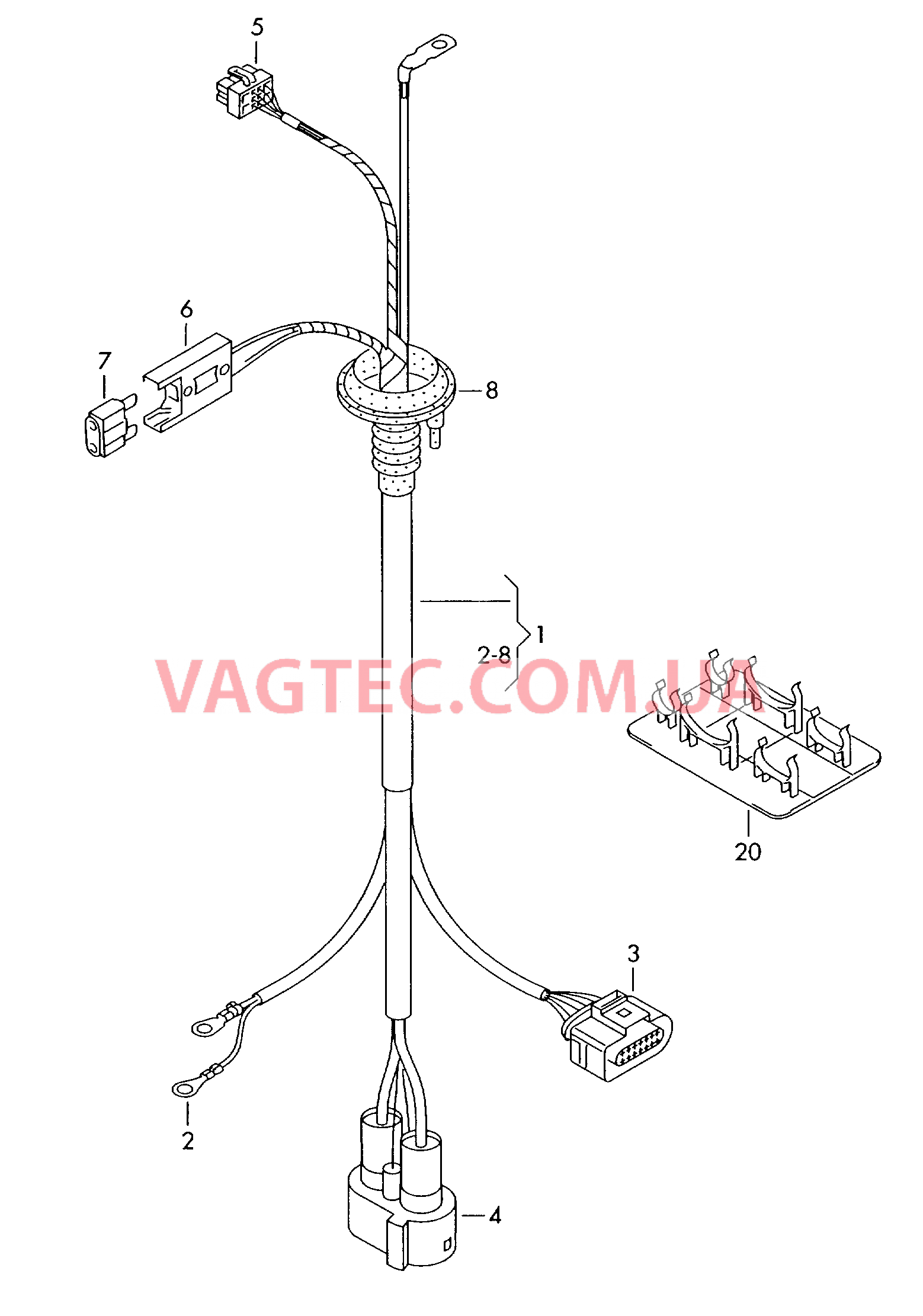 Жгут проводов электровентилятора  для AUDI A4 2001-1