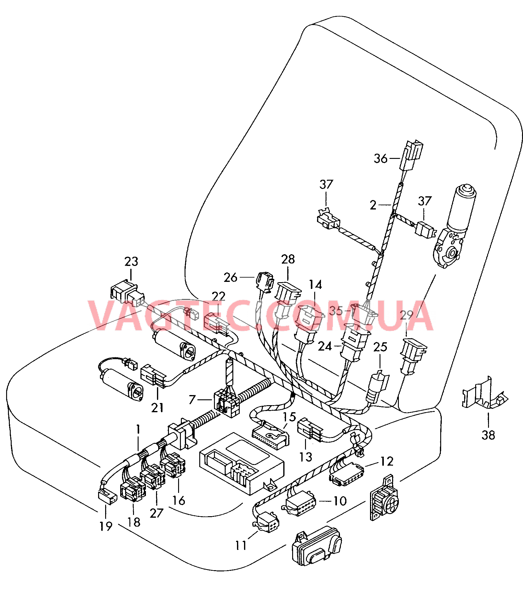 Жгут проводов каркаса сиденья  для AUDI A4Q 2001-1
