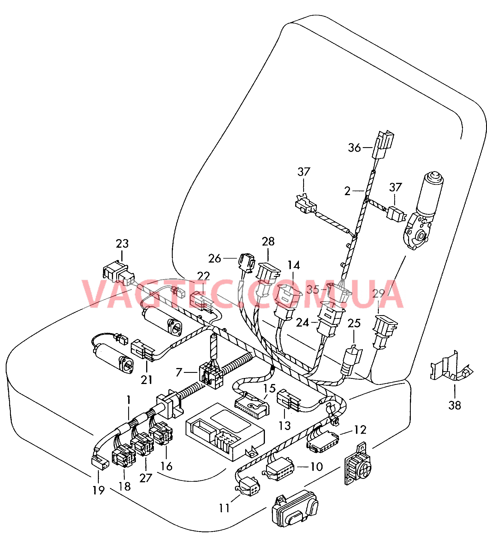 Жгут проводов каркаса сиденья  для AUDI A4 2004