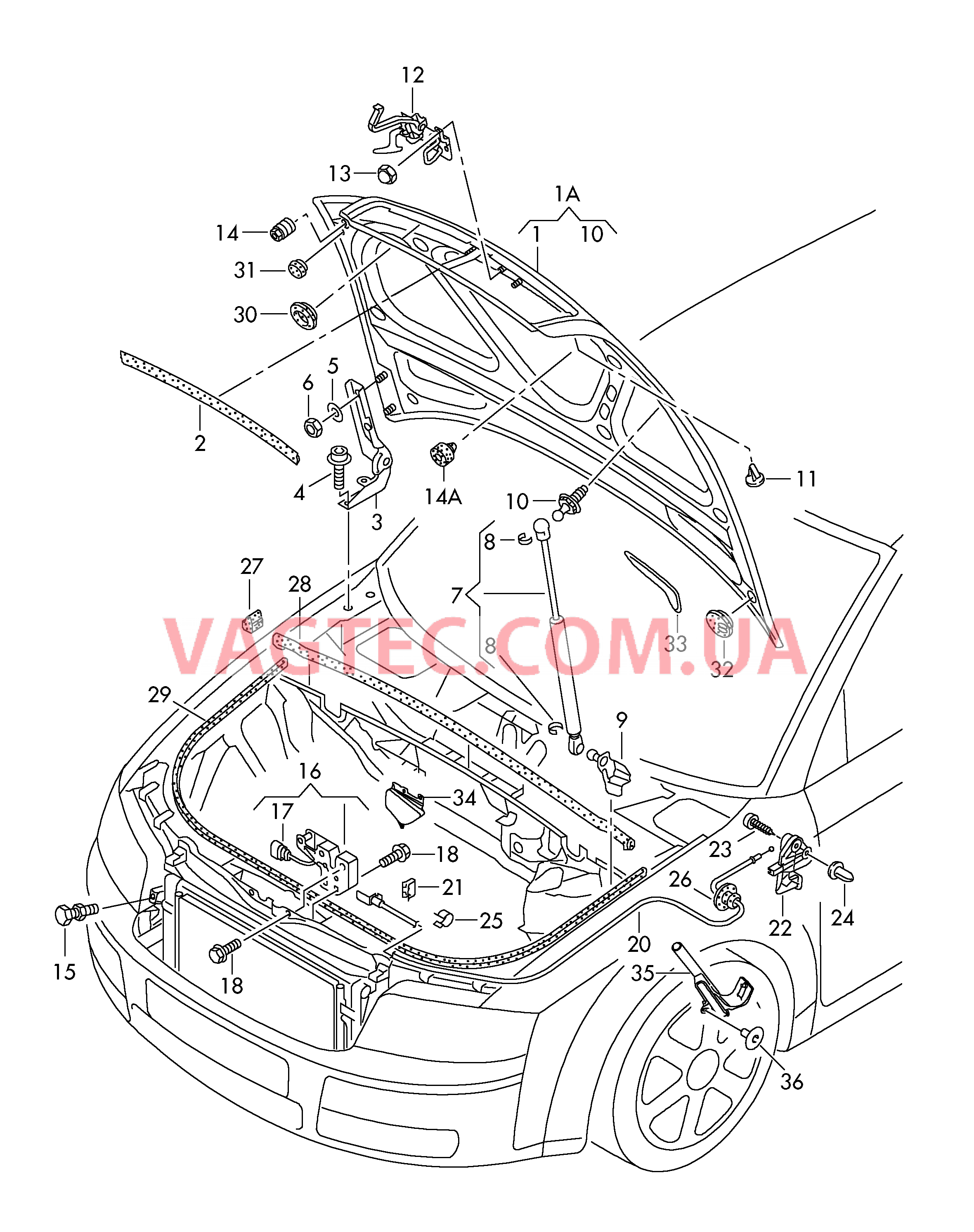 Капот  для AUDI A4Q 2002