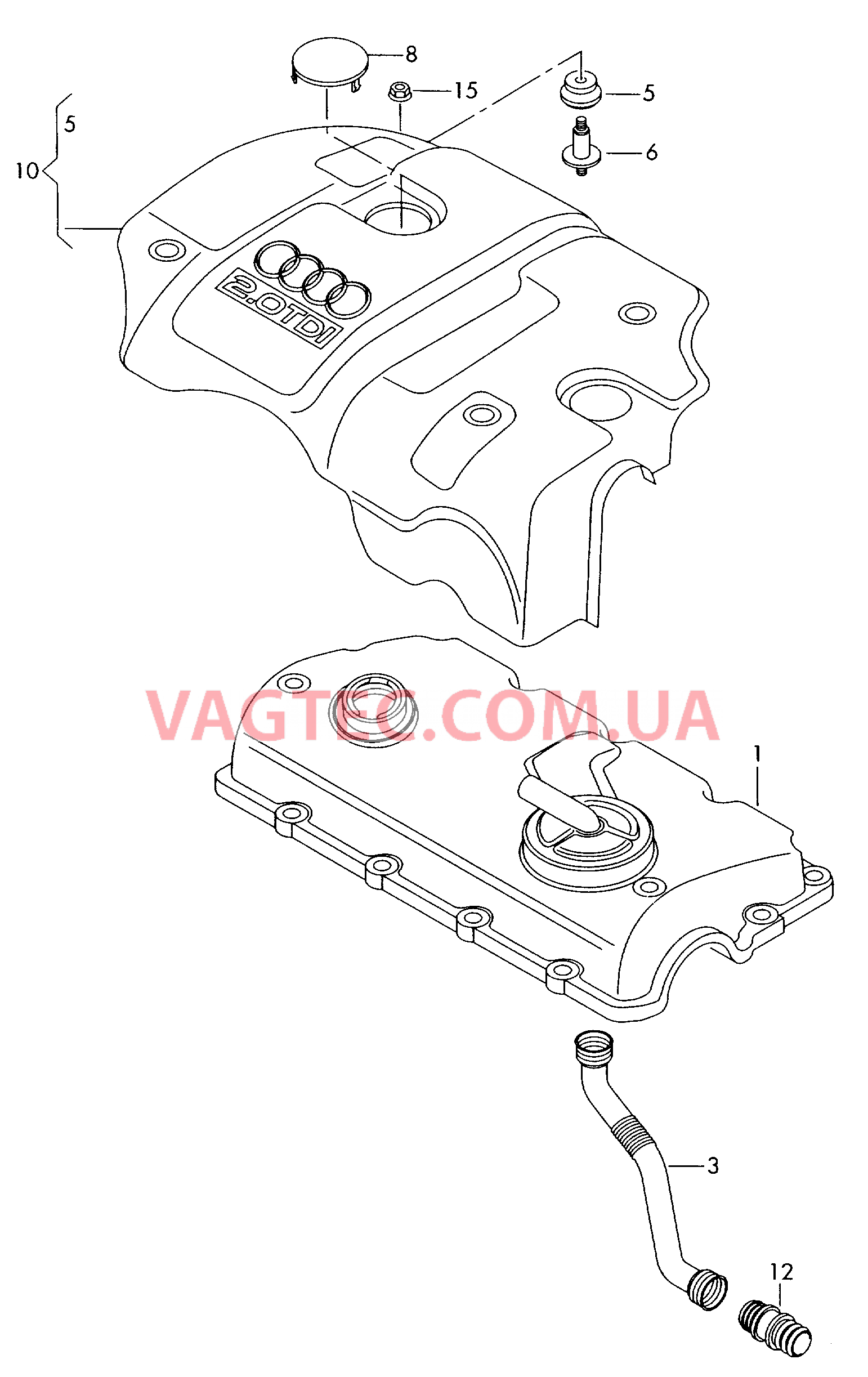 Защ. кожух впускн. коллектора  для AUDI A4Q 2005-1