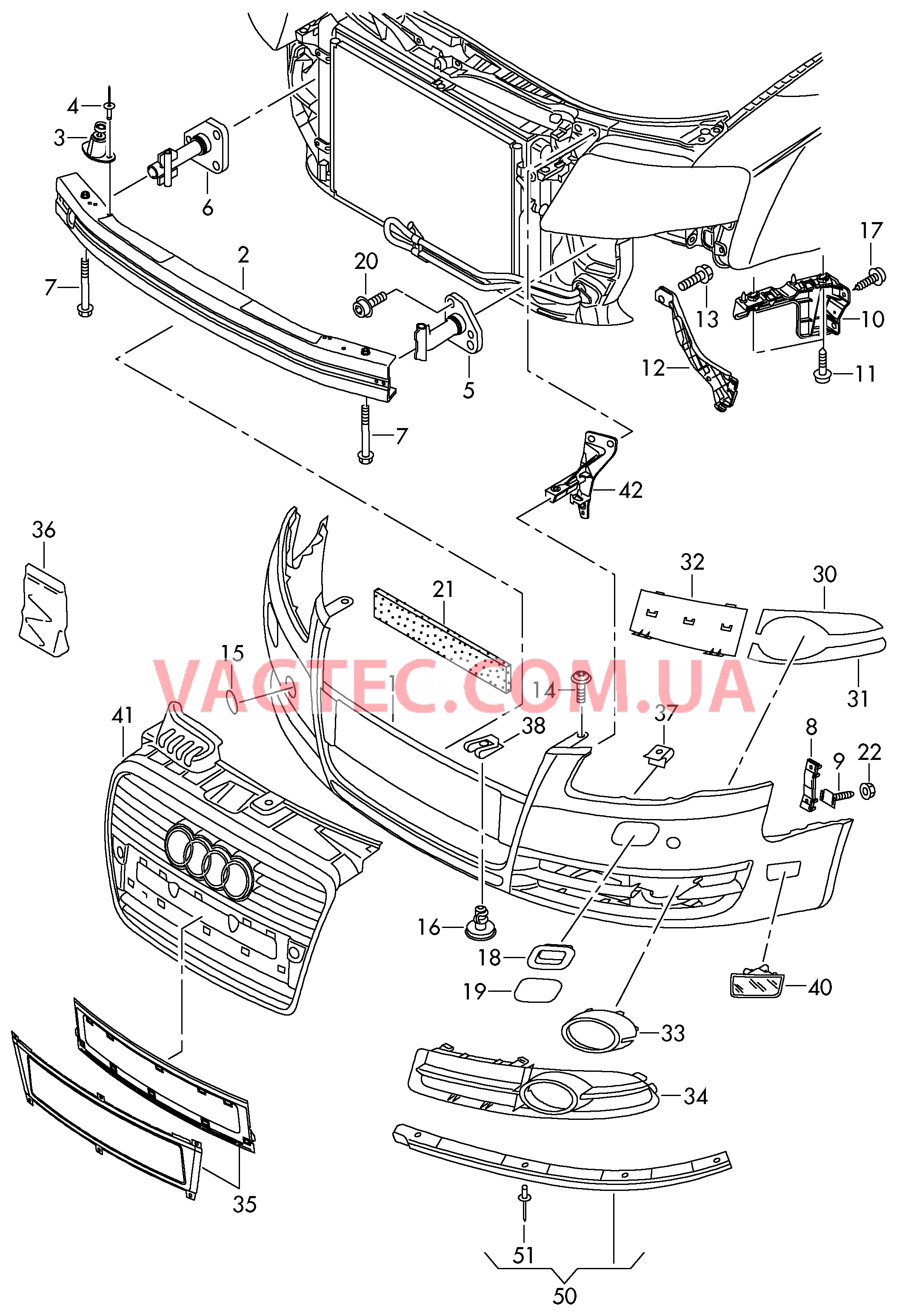 Бампер  для AUDI A4 2005-1