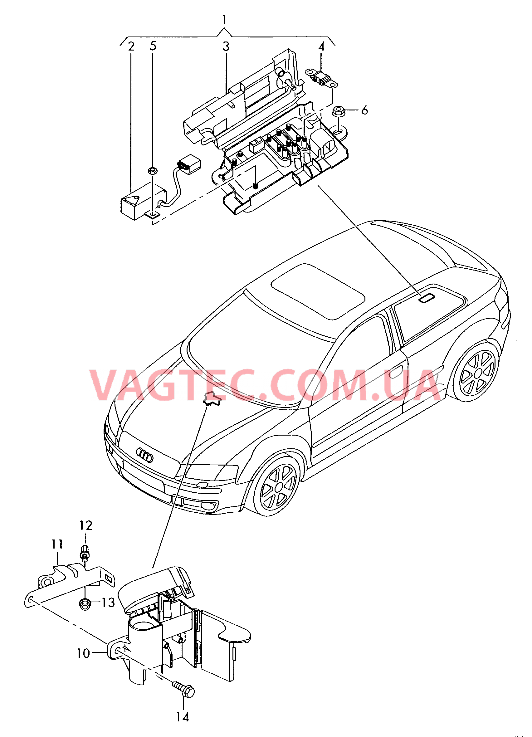 Коробка главн. предохранителя Распределитель потенциала  для AUDI RS4C 2009