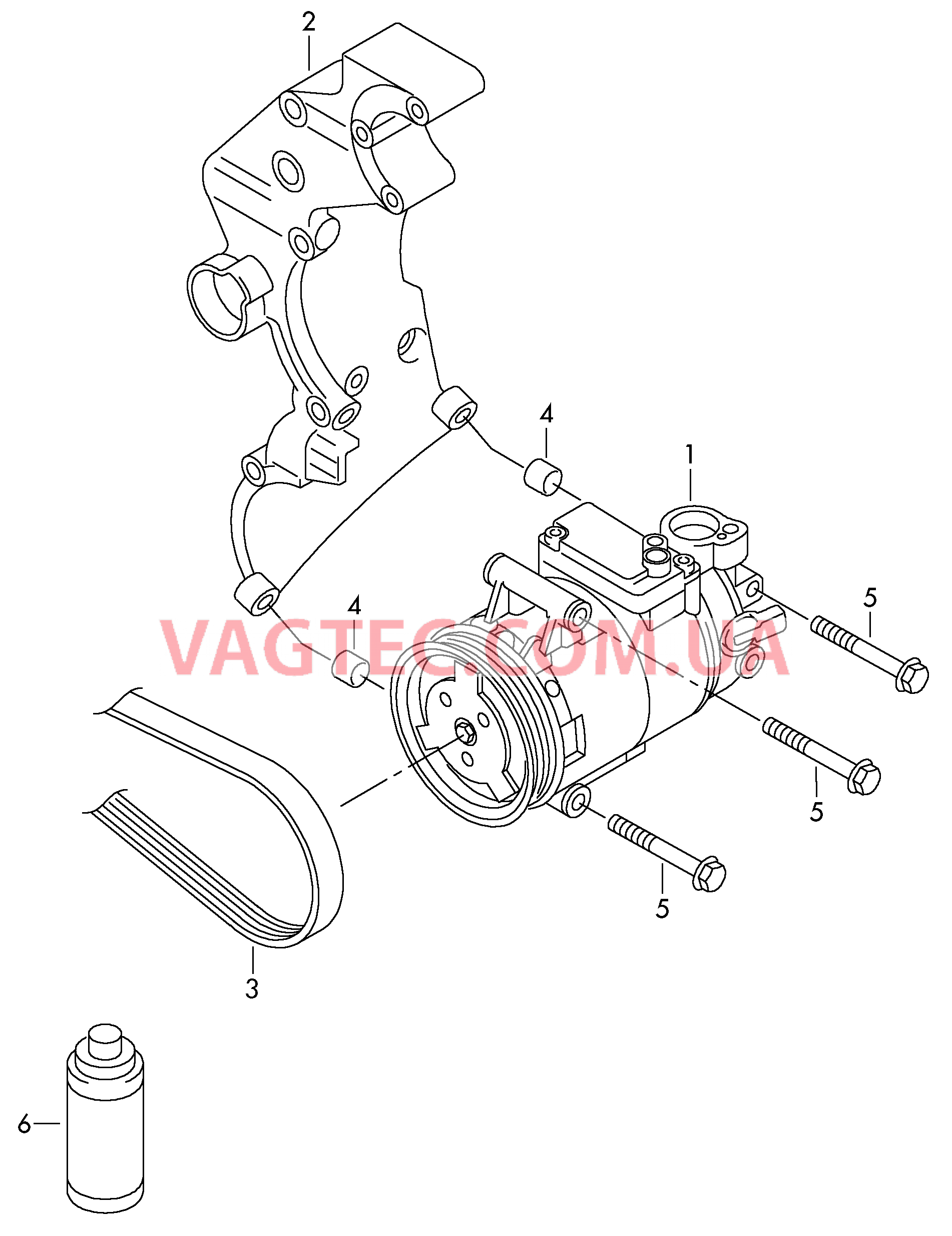 Компрессор климатической уст. Детали соединительные и крепежные для компрессора  для VOLKSWAGEN Passat 2015