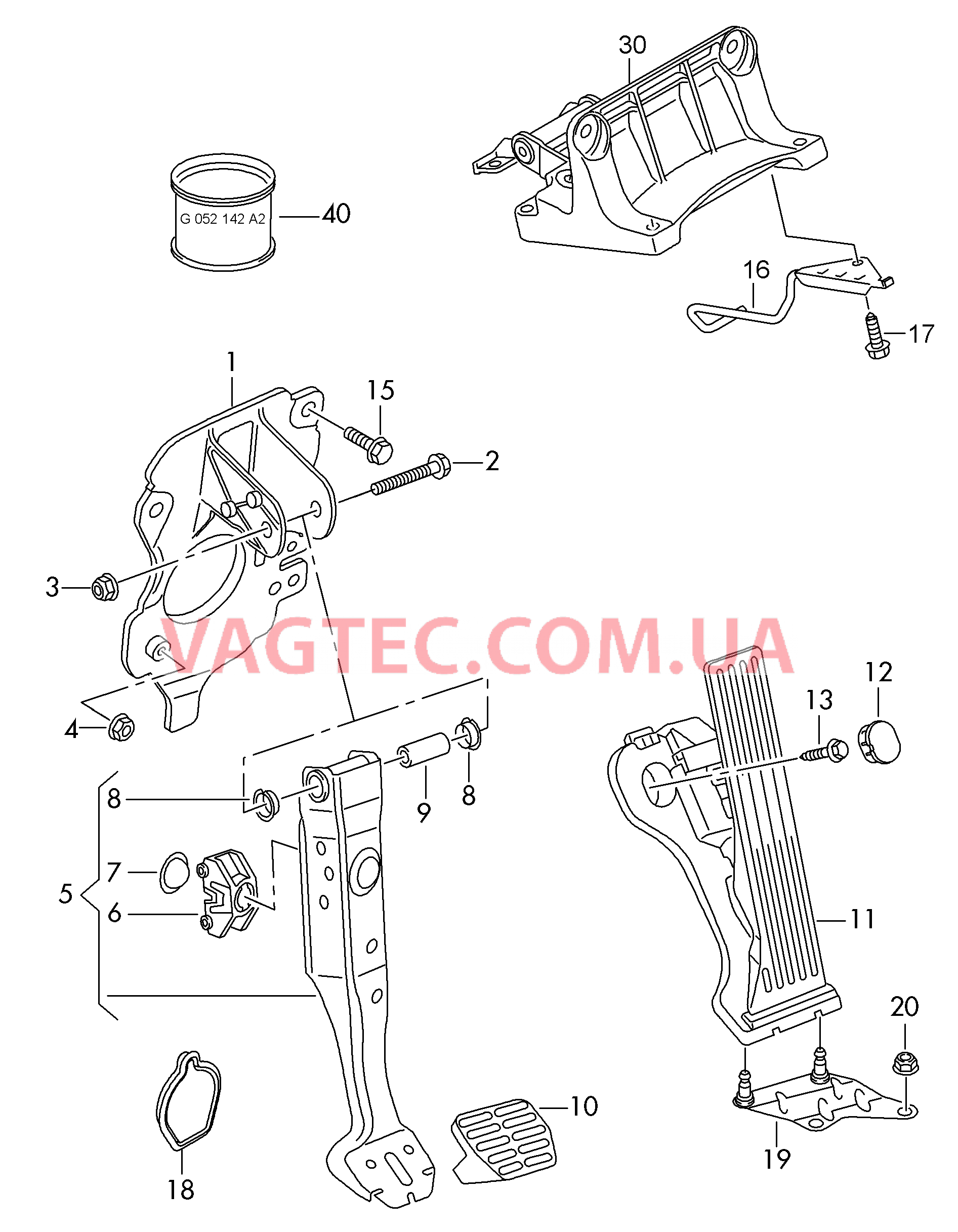 Педали тормоза и акселератора  для AUDI RSQ3 2016