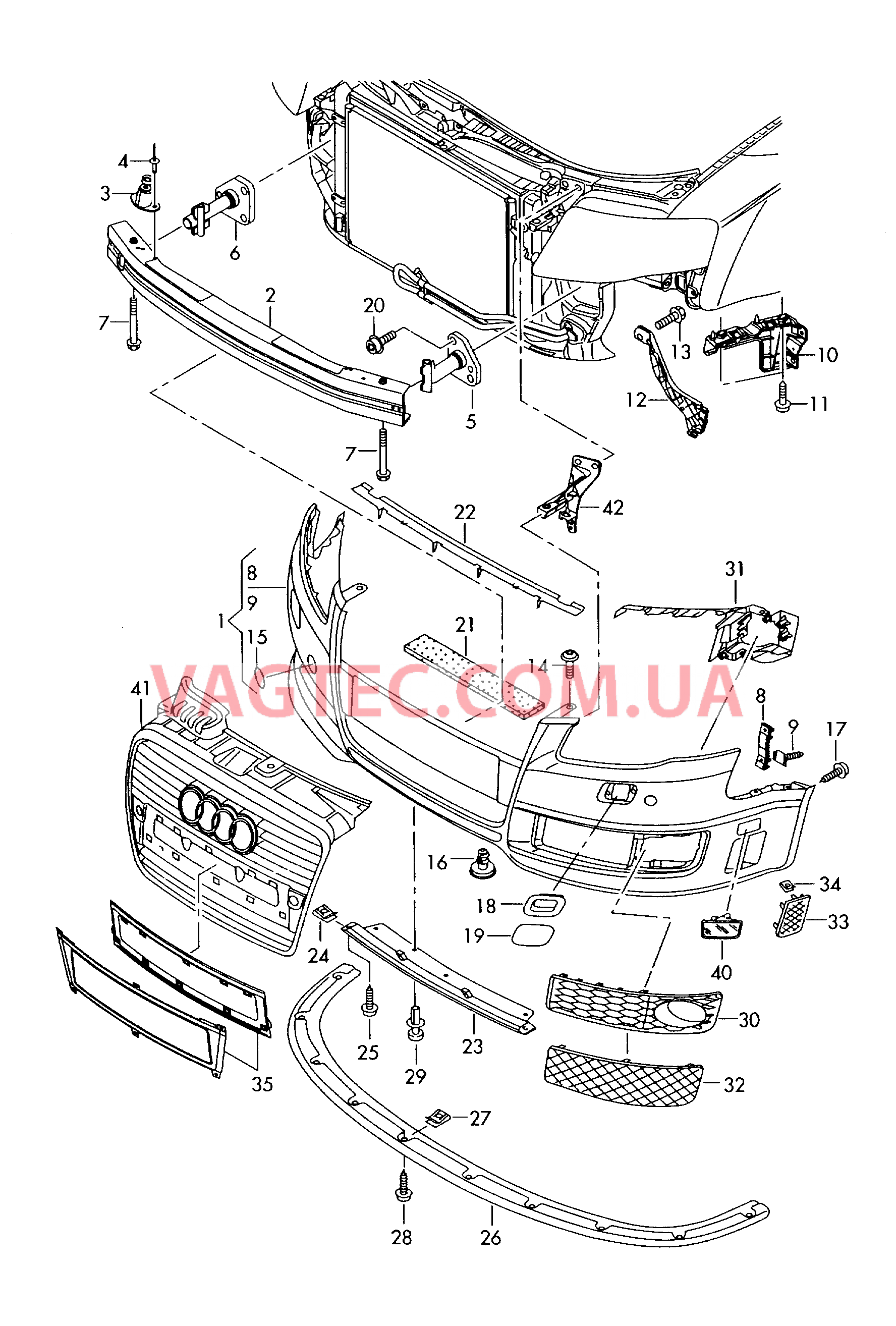 Бампер  для AUDI A4 2005-1