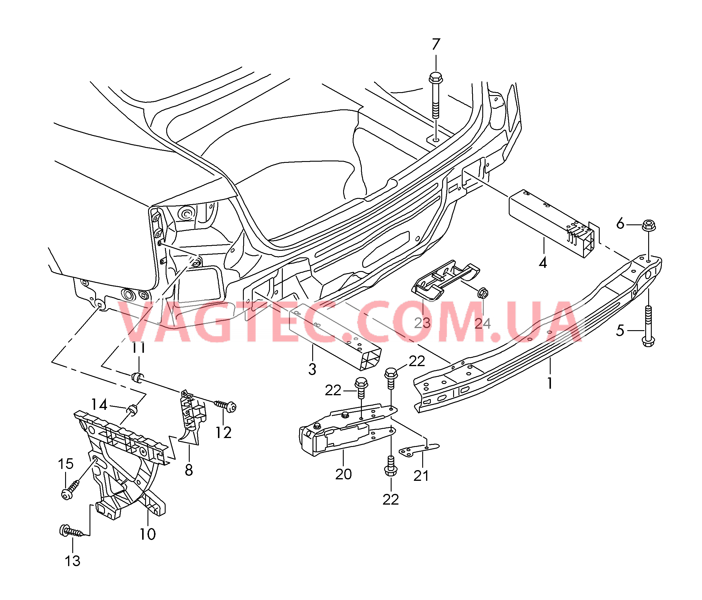 Кронштейн бампера  для AUDI RS5C 2015