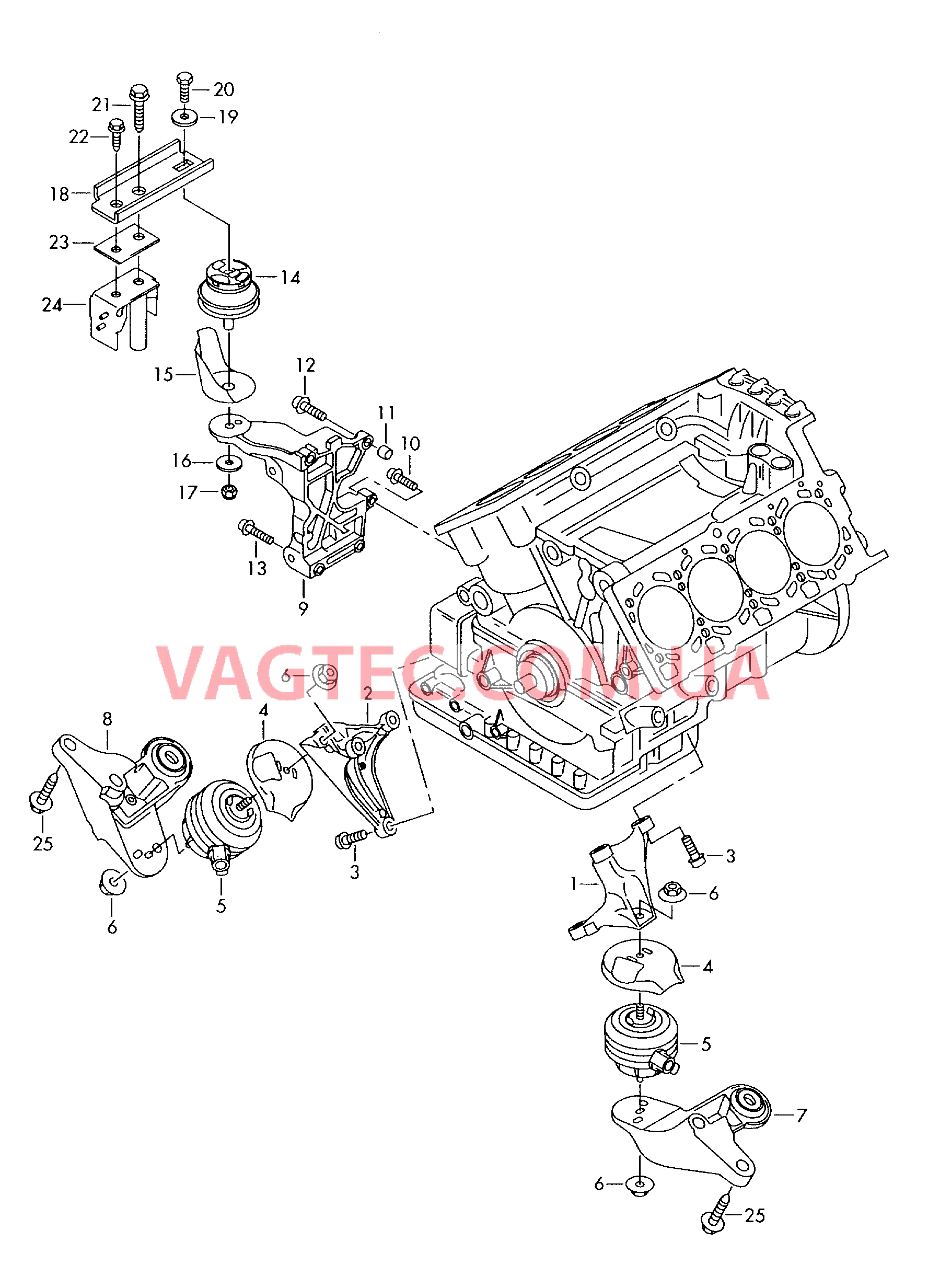Детали крепежные для двигателя  для AUDI RS4 2006