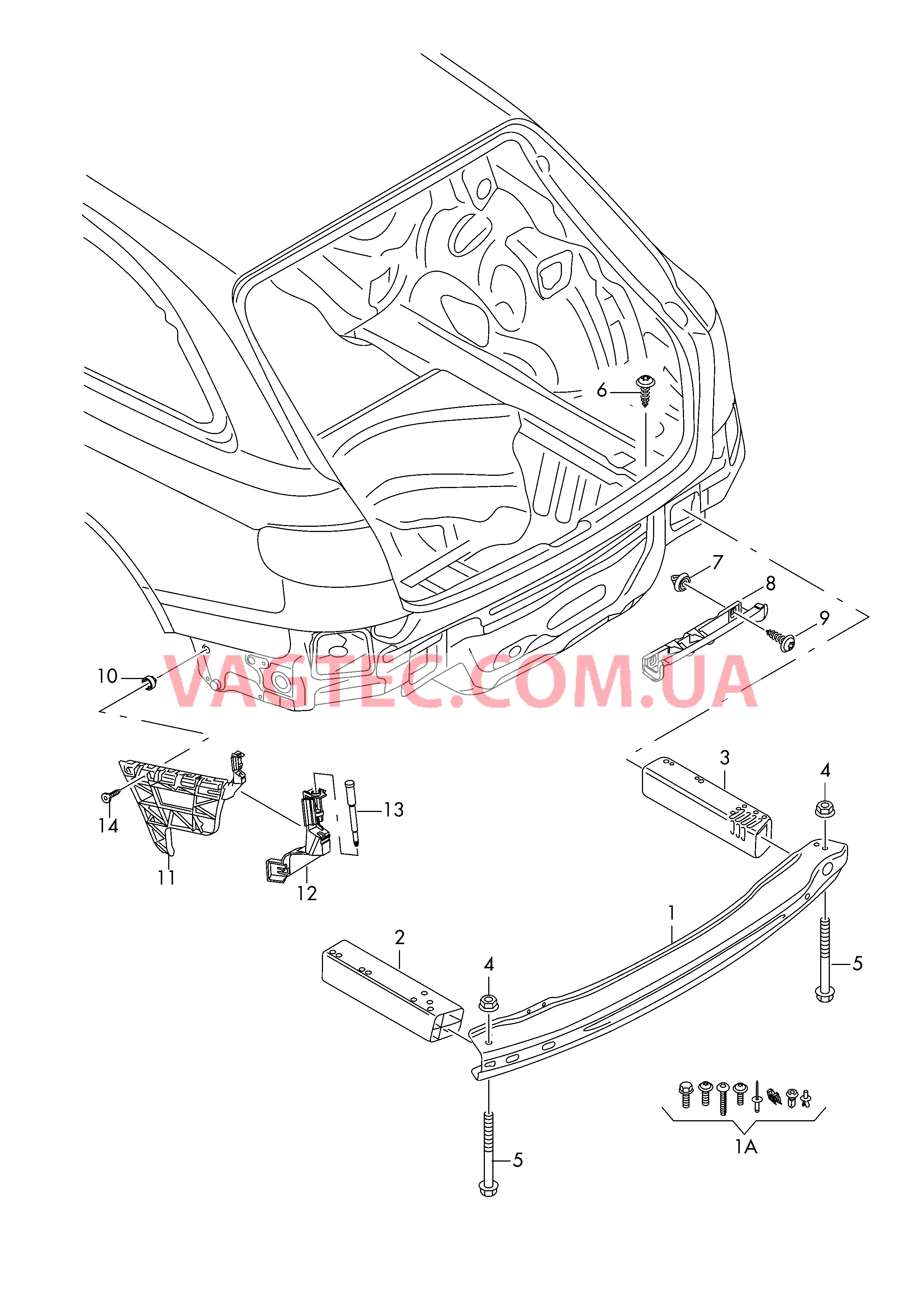 Кронштейн бампера  для AUDI A4AR 2016
