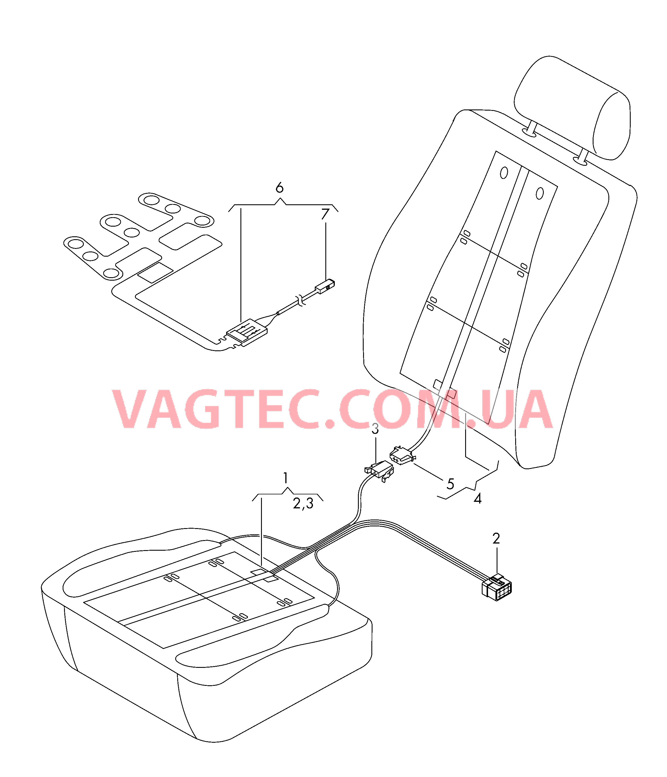 Нагревательный элемент спинки и подушки сиденья  Вставка распознавания занятости сиденья  для AUDI RS5C 2013