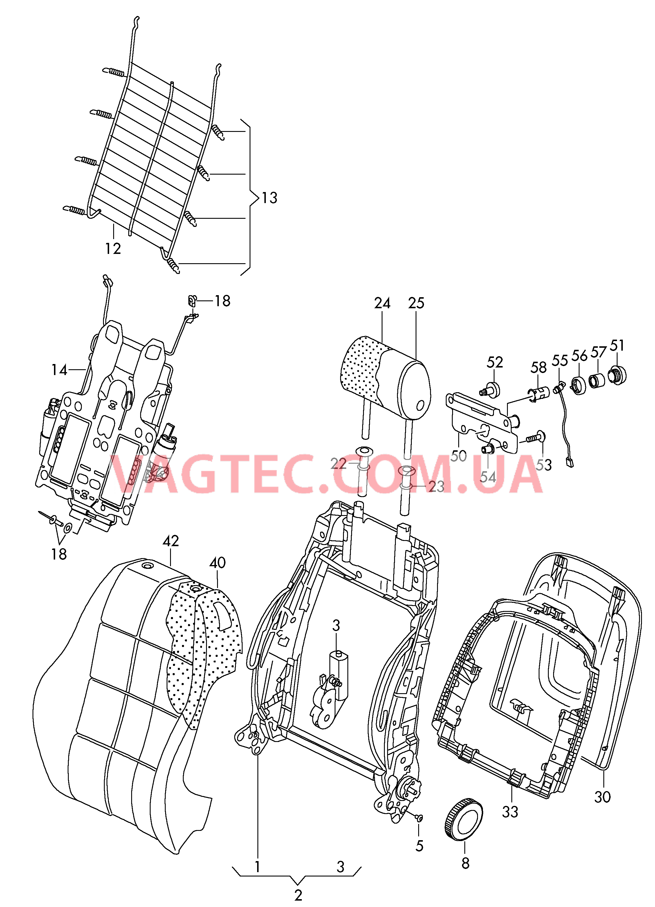 Каркас спинки  для AUDI A4Q 2008-1