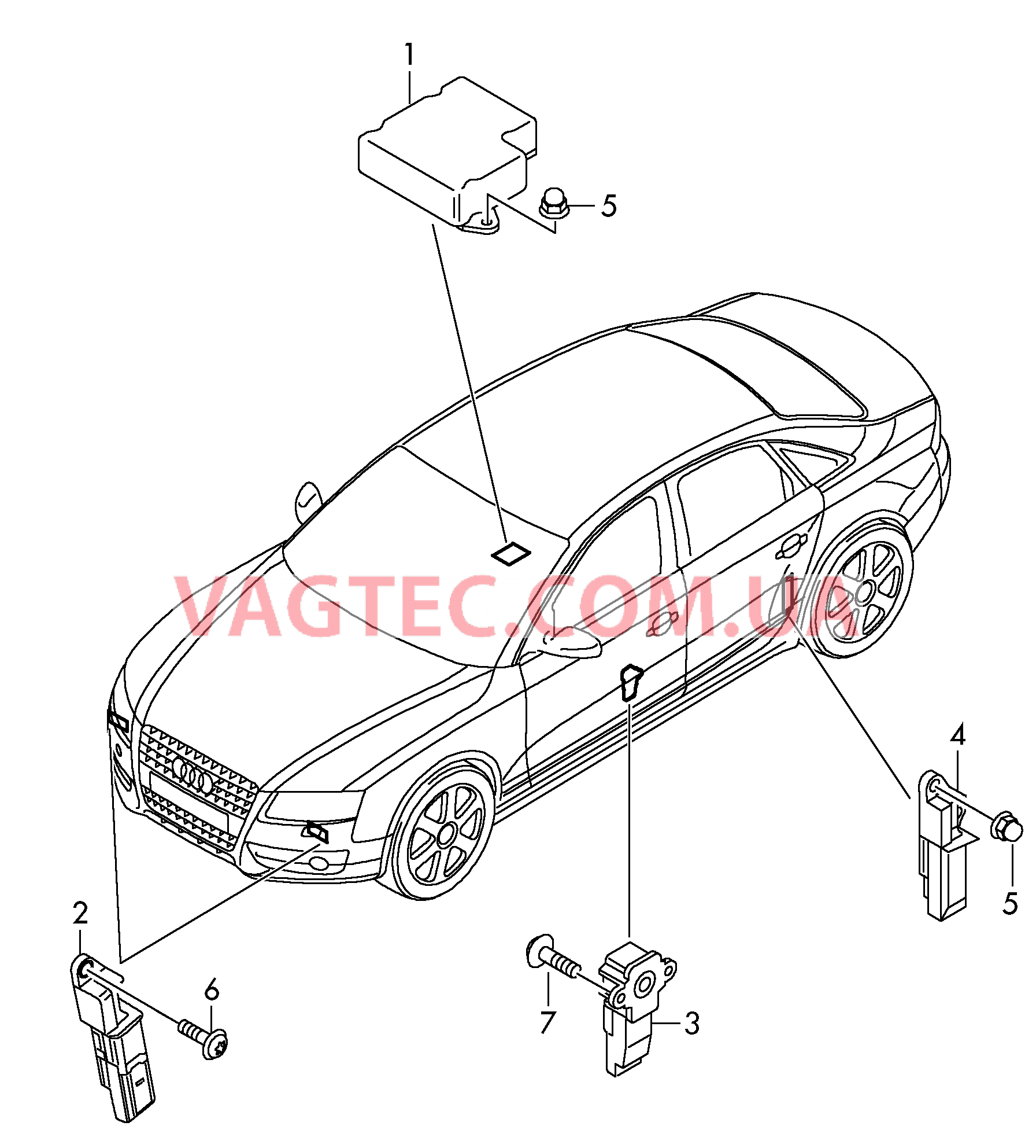 Электродетали для подуш.безоп.  для AUDI RS4 2015