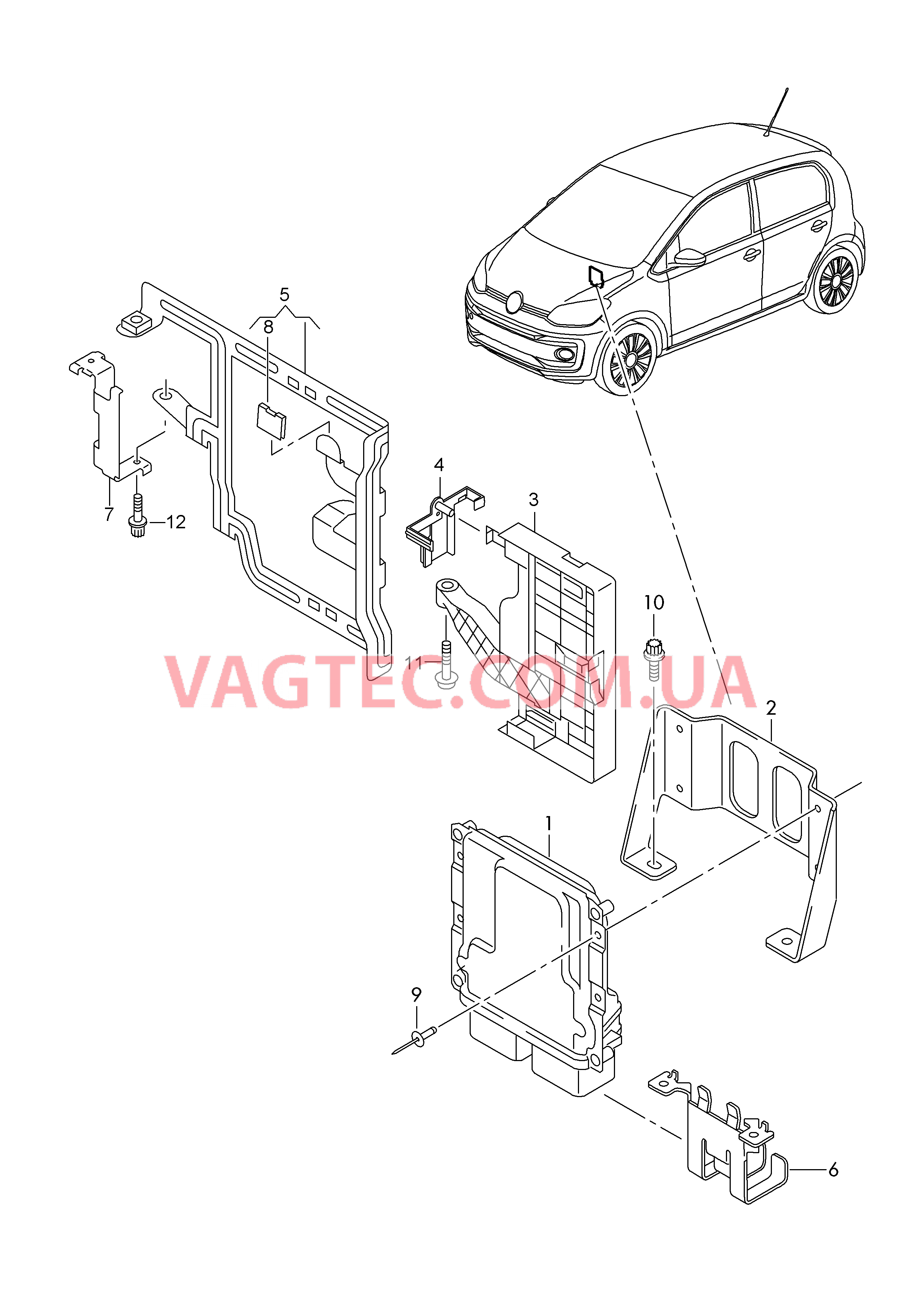 БУ бензинового двигателя Крепёжные детали  для VOLKSWAGEN UP 2017-1