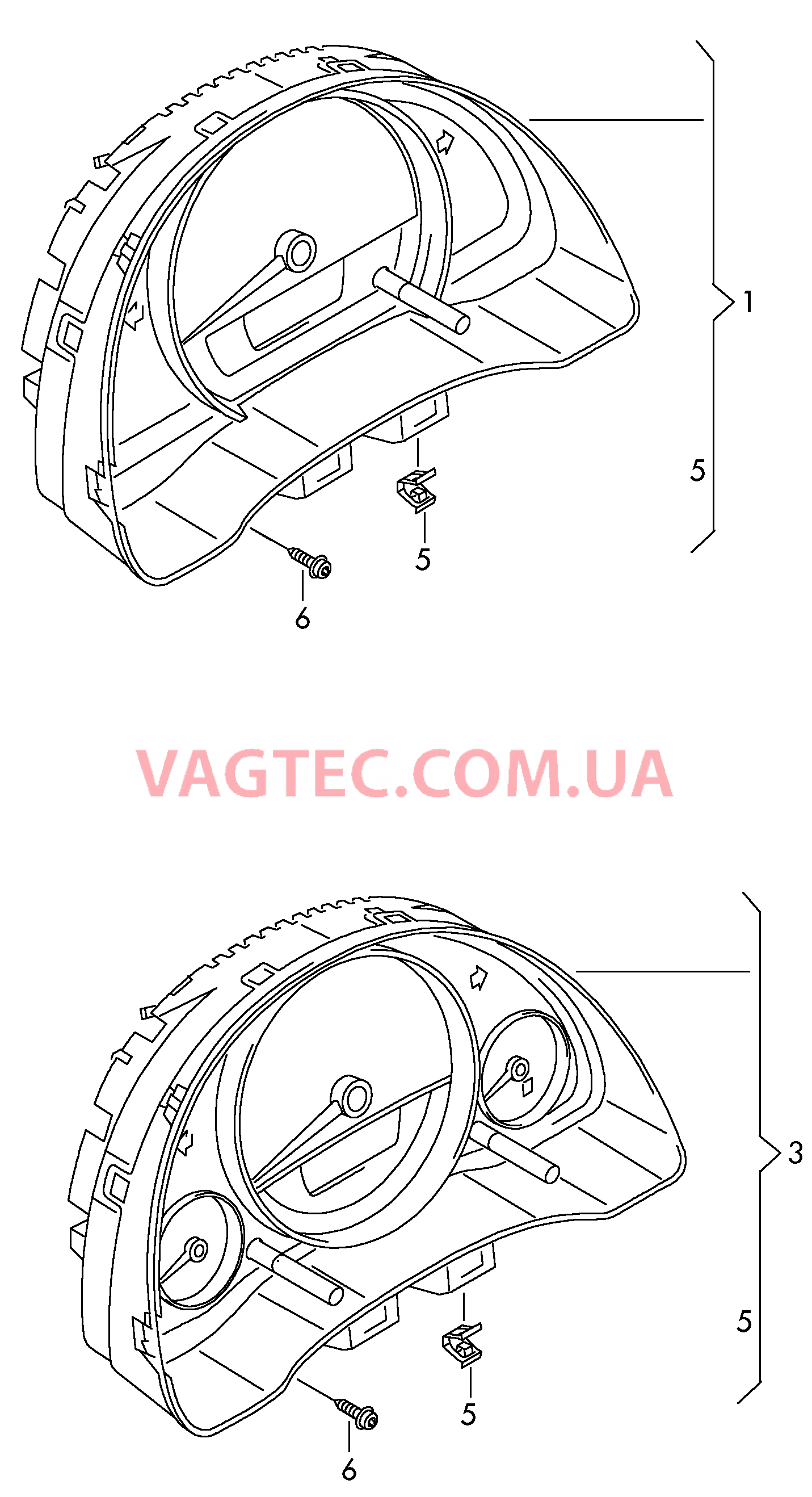 Комбинация приборов  D - 05.11.2012>> - 27.05.2013 для VOLKSWAGEN UP 2016