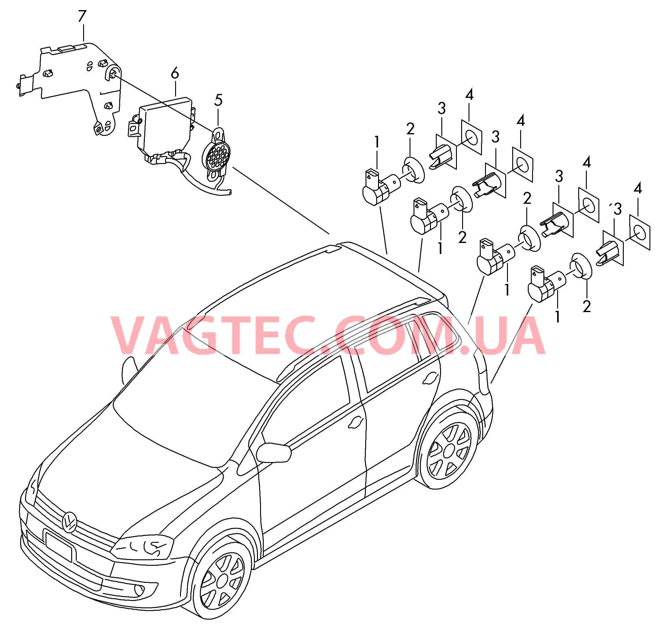 Парковочный ассистент  для VOLKSWAGEN Suran 2012