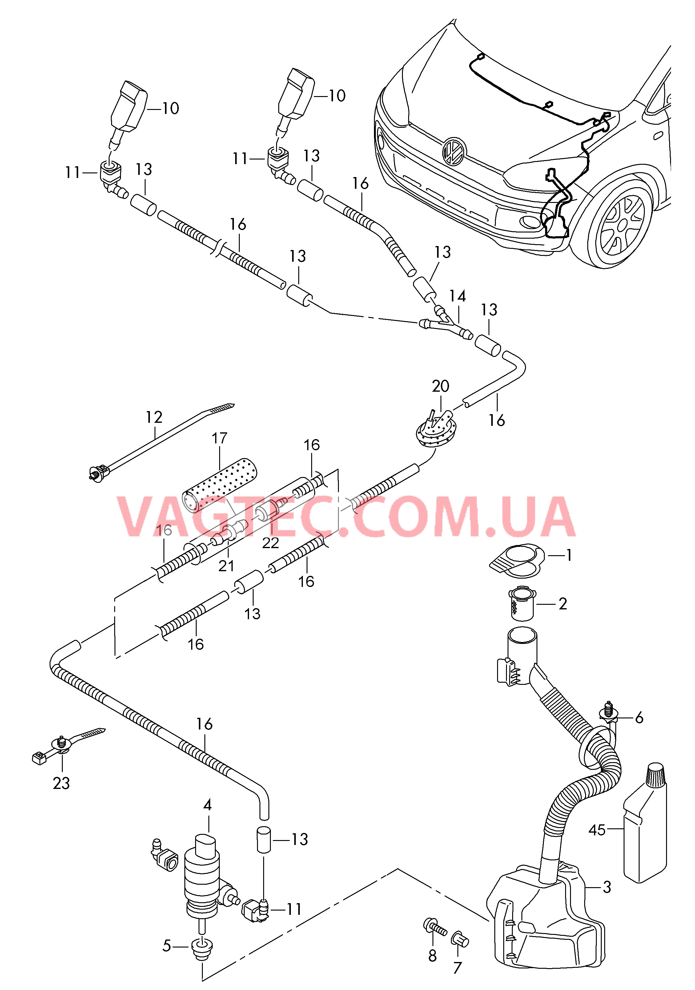 Стеклоомыватель  для VOLKSWAGEN UP 2016