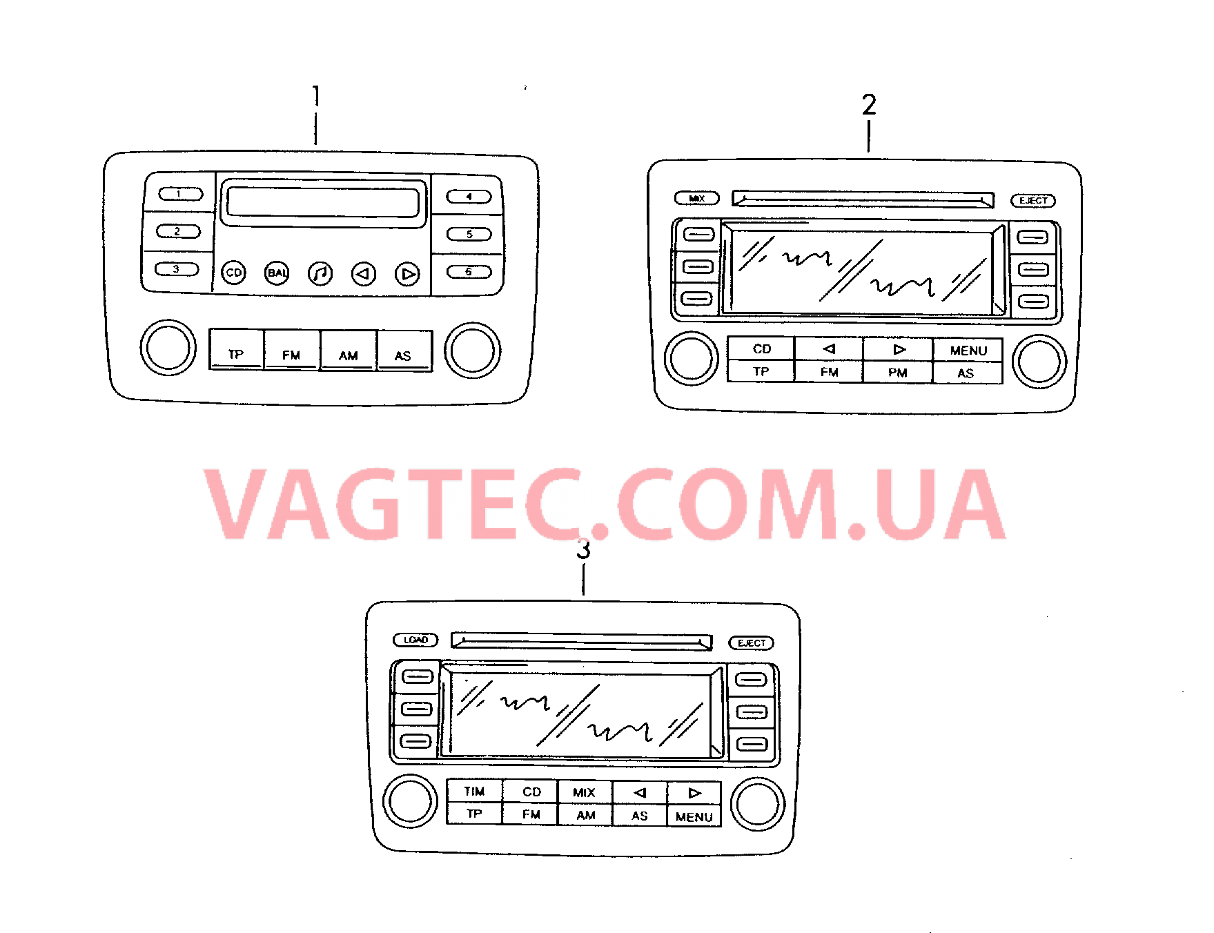 Оригинальные аксессуары Комплектующие изделия Магнитола  для VOLKSWAGEN PACC 2010