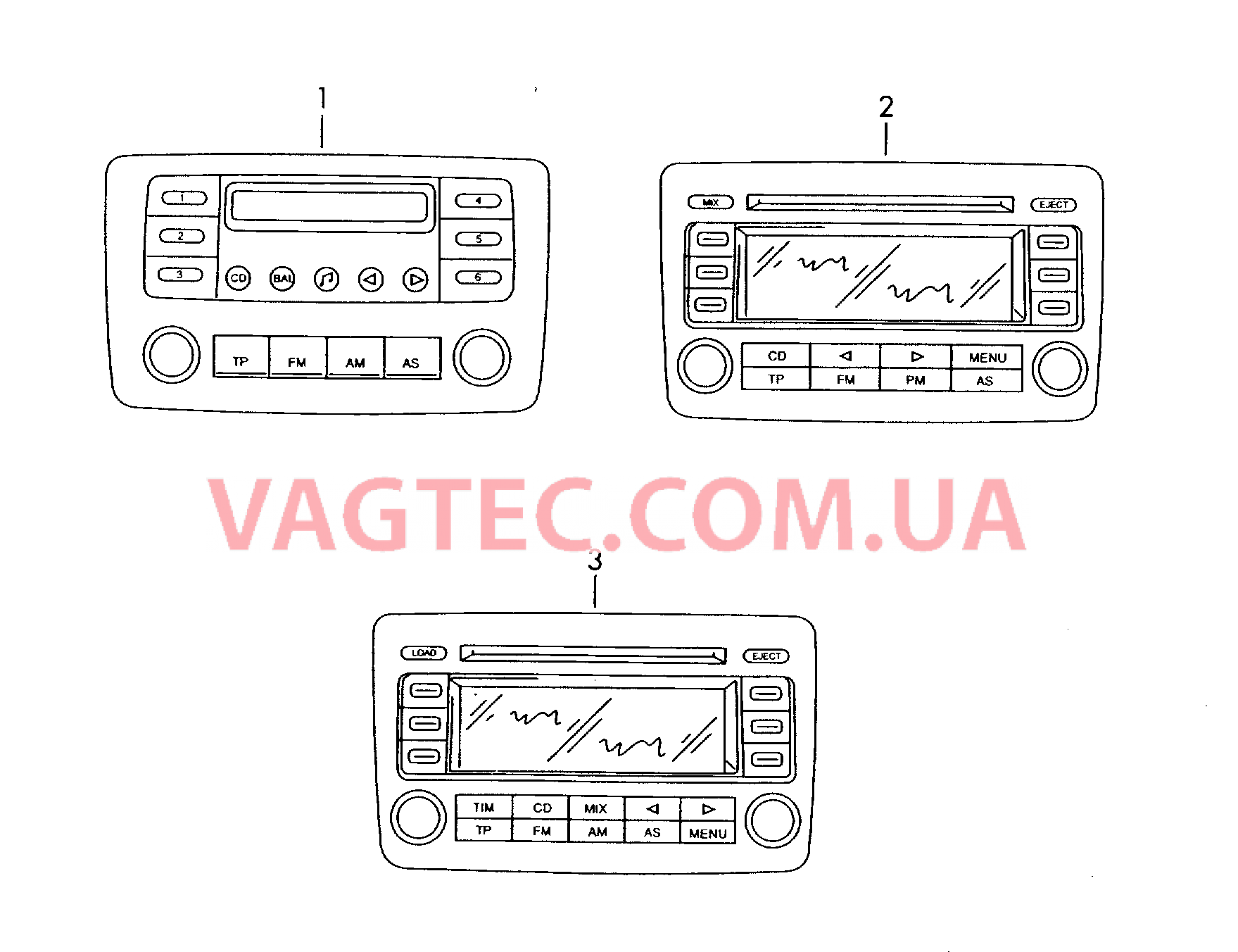 Оригинальные аксессуары Магнитола  для VOLKSWAGEN GOLF 2012-1