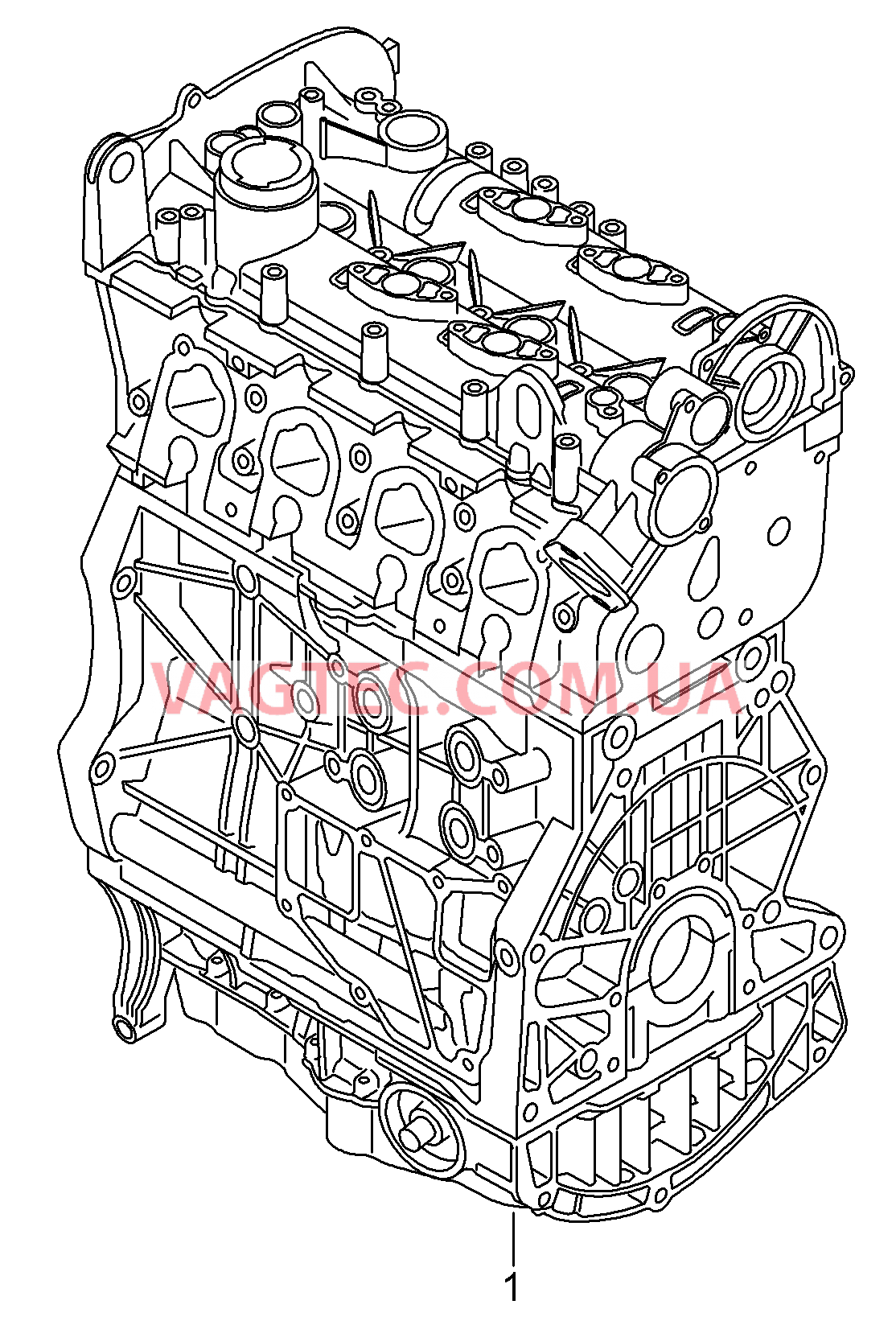 Двигатель с ГБЦ  для VOLKSWAGEN GOLF 2014-1