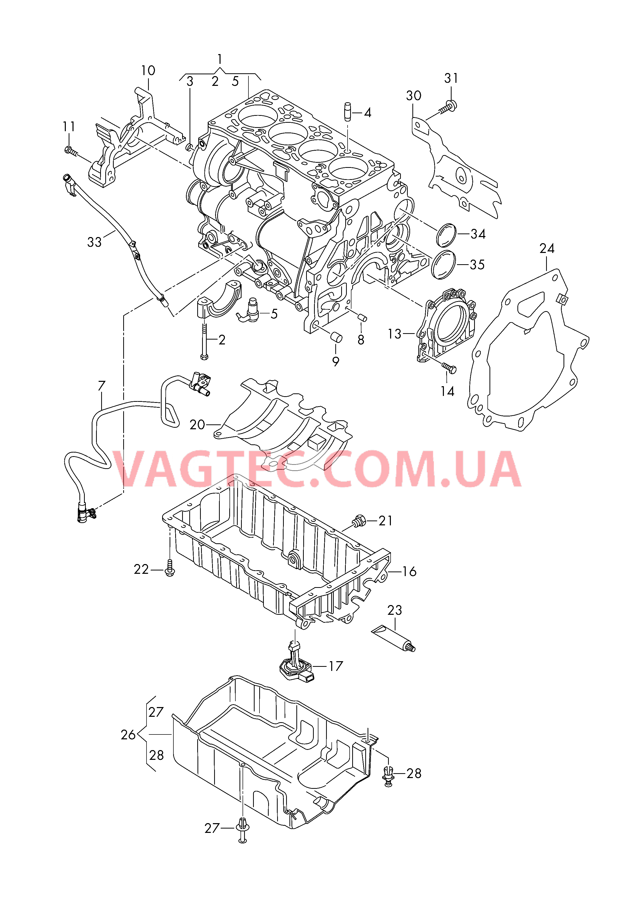 Блок цилиндров Масляный поддон  для VOLKSWAGEN Passat 2015-2