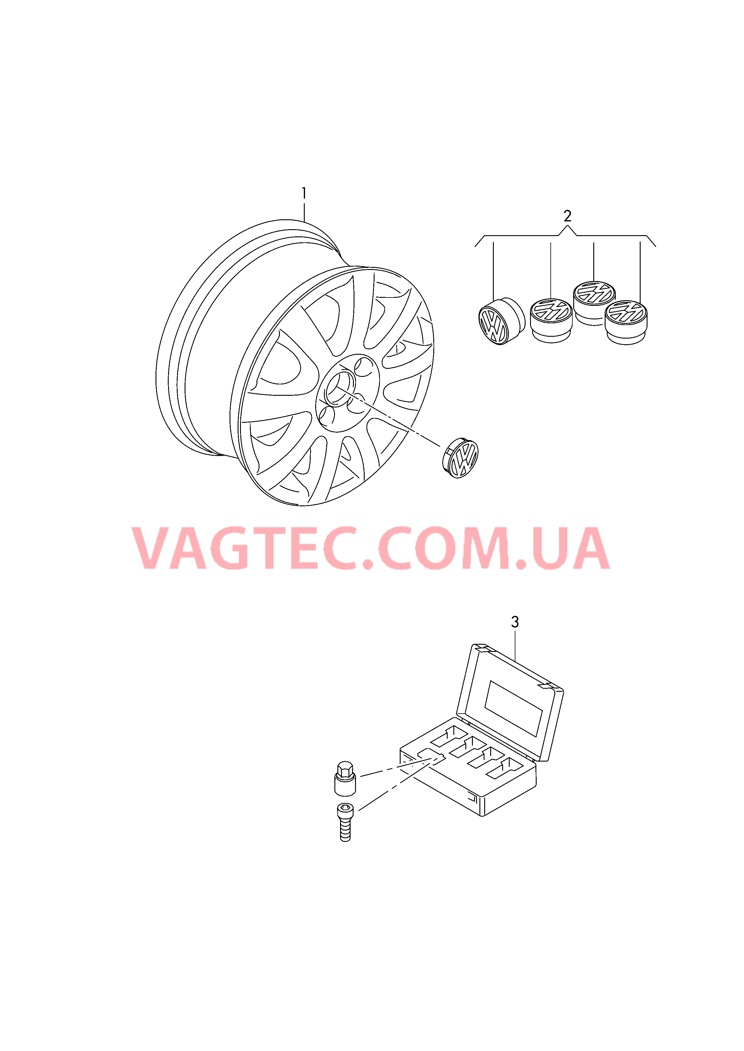 Оригинальные аксессуары Алюминиевый диск  для VOLKSWAGEN GOLF 2014-1