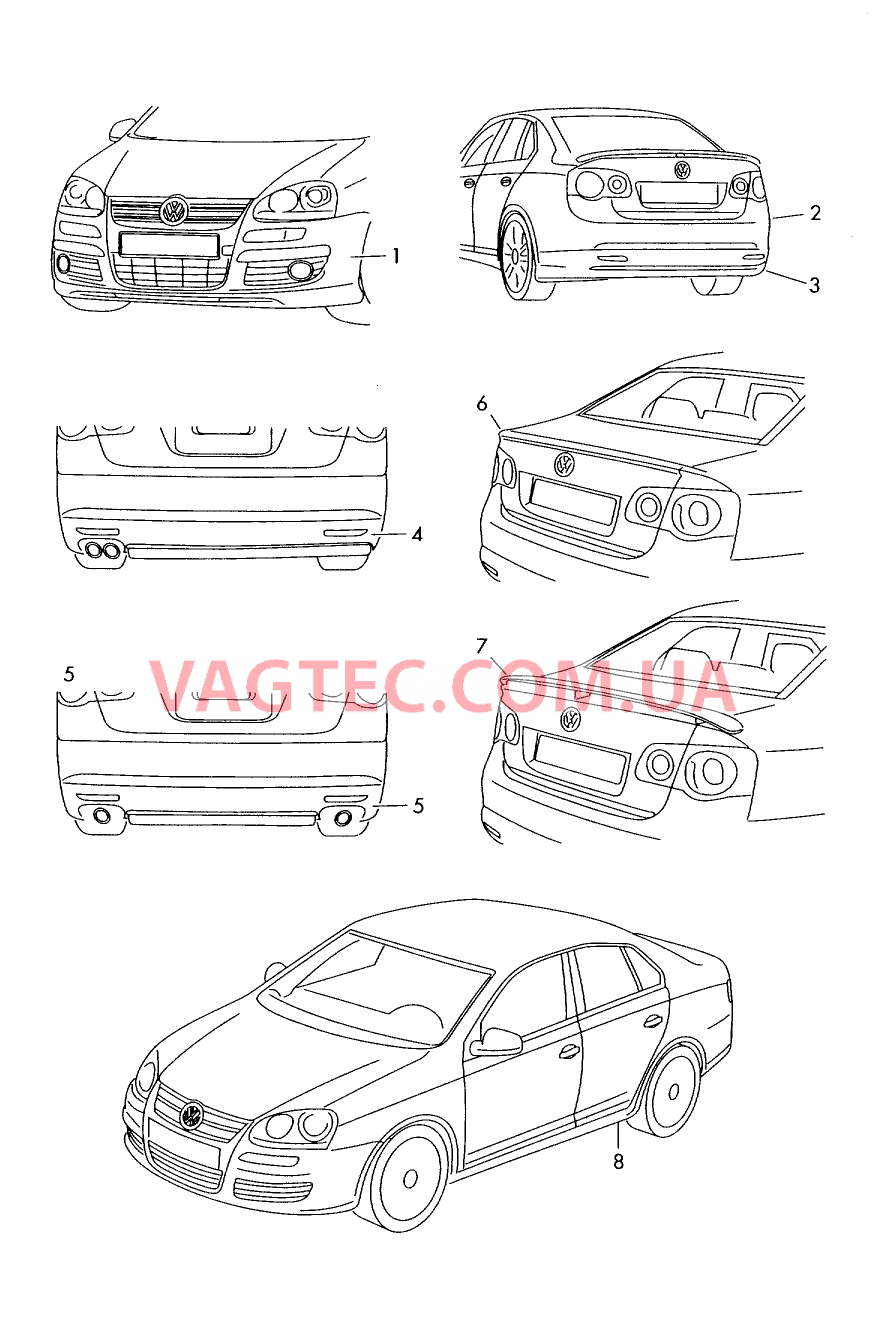 Оригинальные аксессуары Аэродинамический обвес   для VOLKSWAGEN PACC 2010